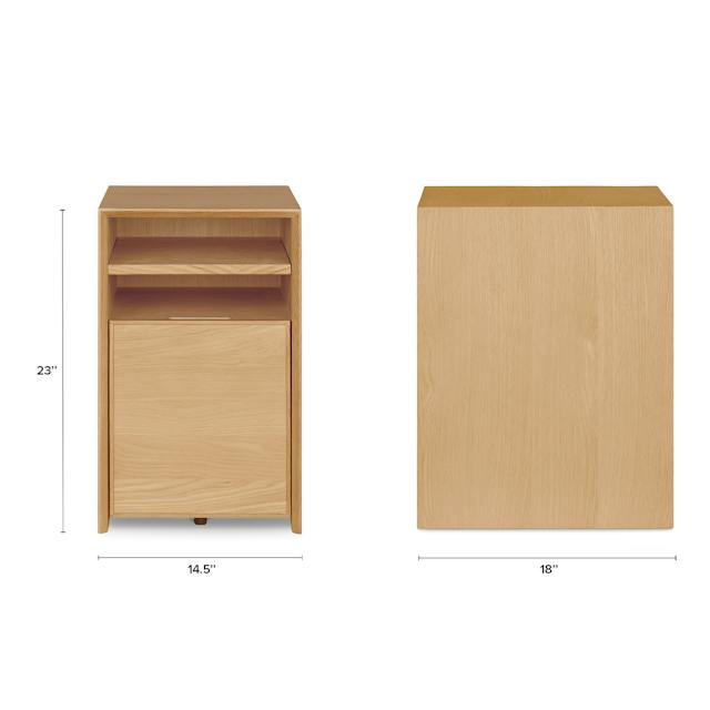 Fantol Natural Oak Wood File Cabinet, Open & Closed Storage | Article