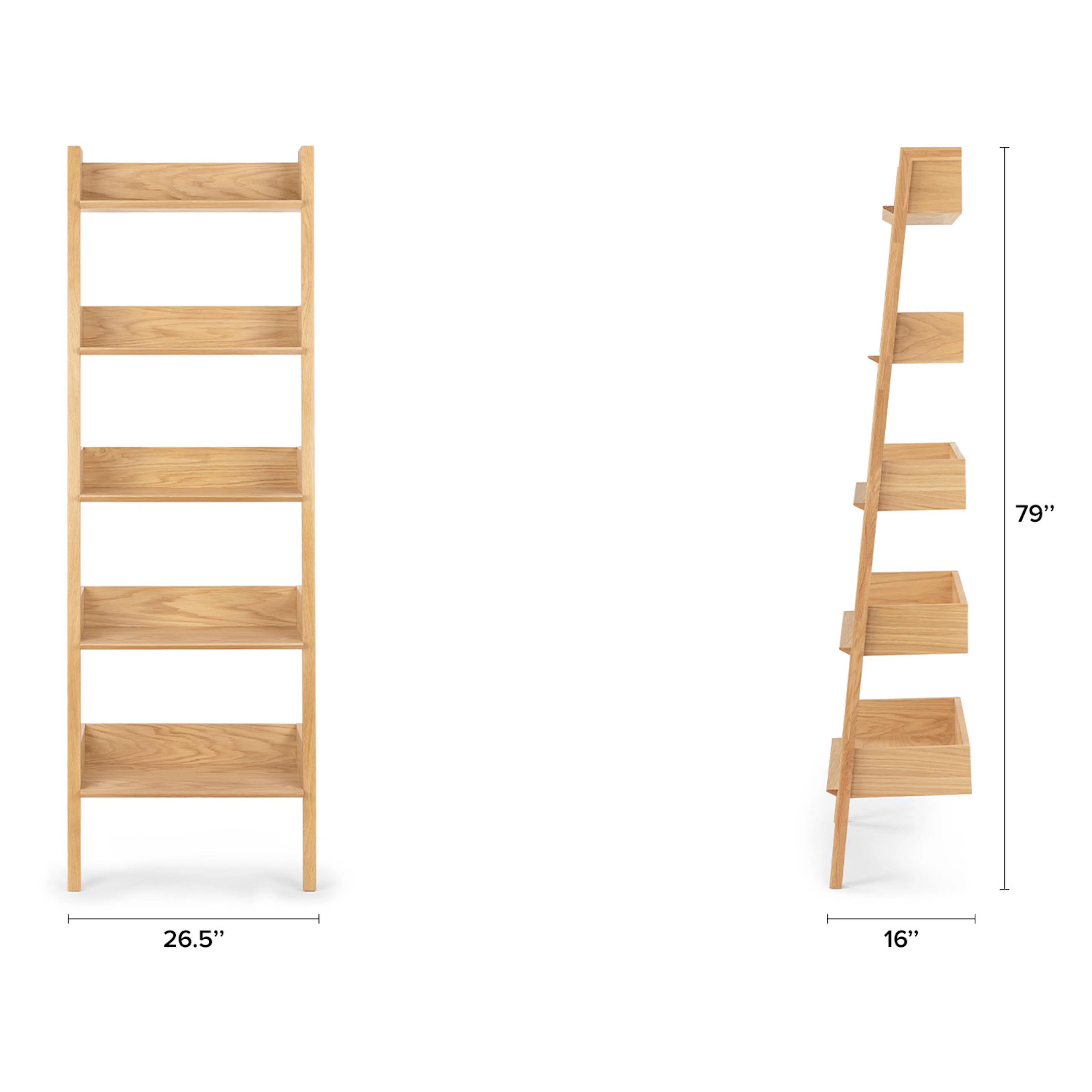 Fantol 26.5" Narrow Shelving Unit - Natural Oak