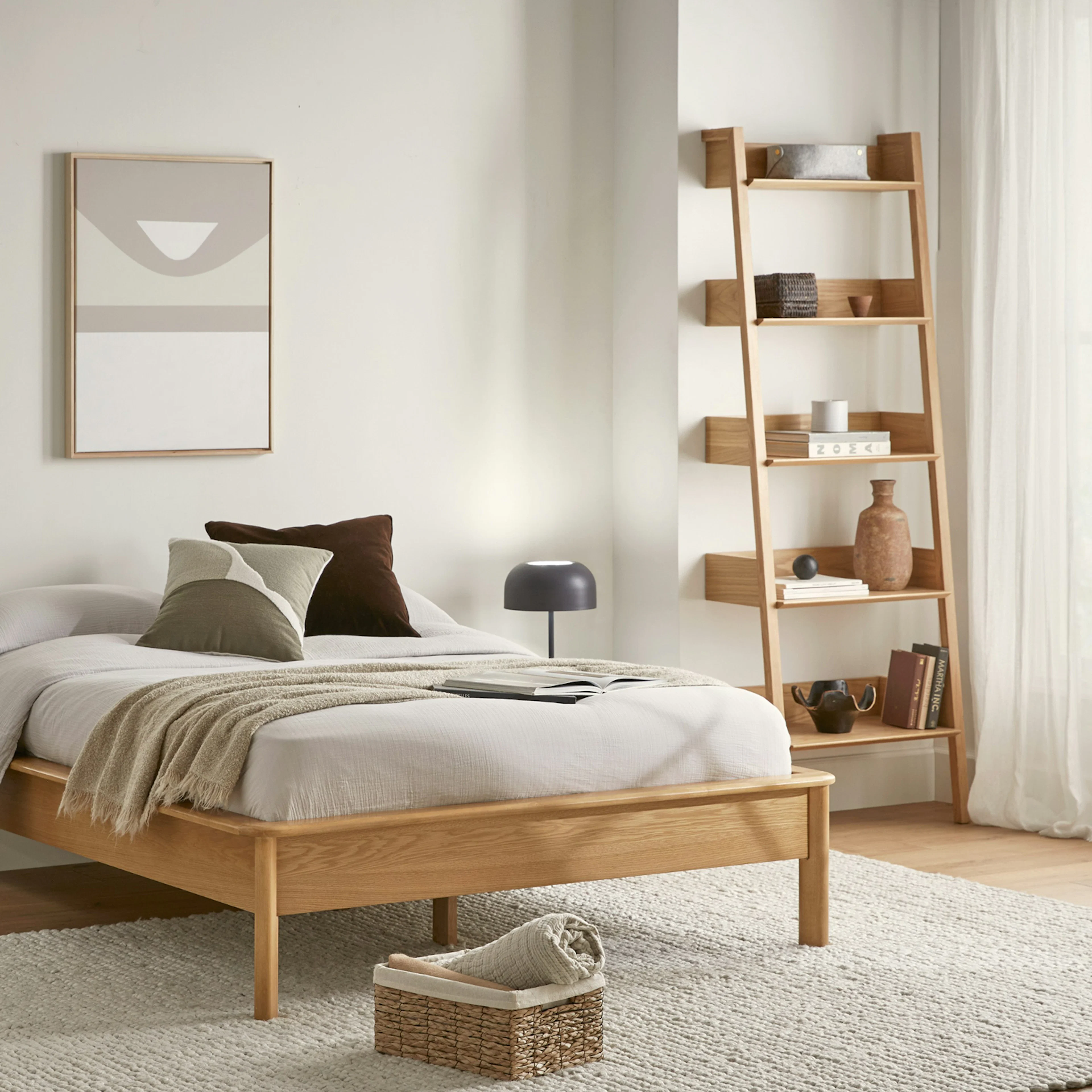 Fantol 26.5" Narrow Shelving Unit - Natural Oak