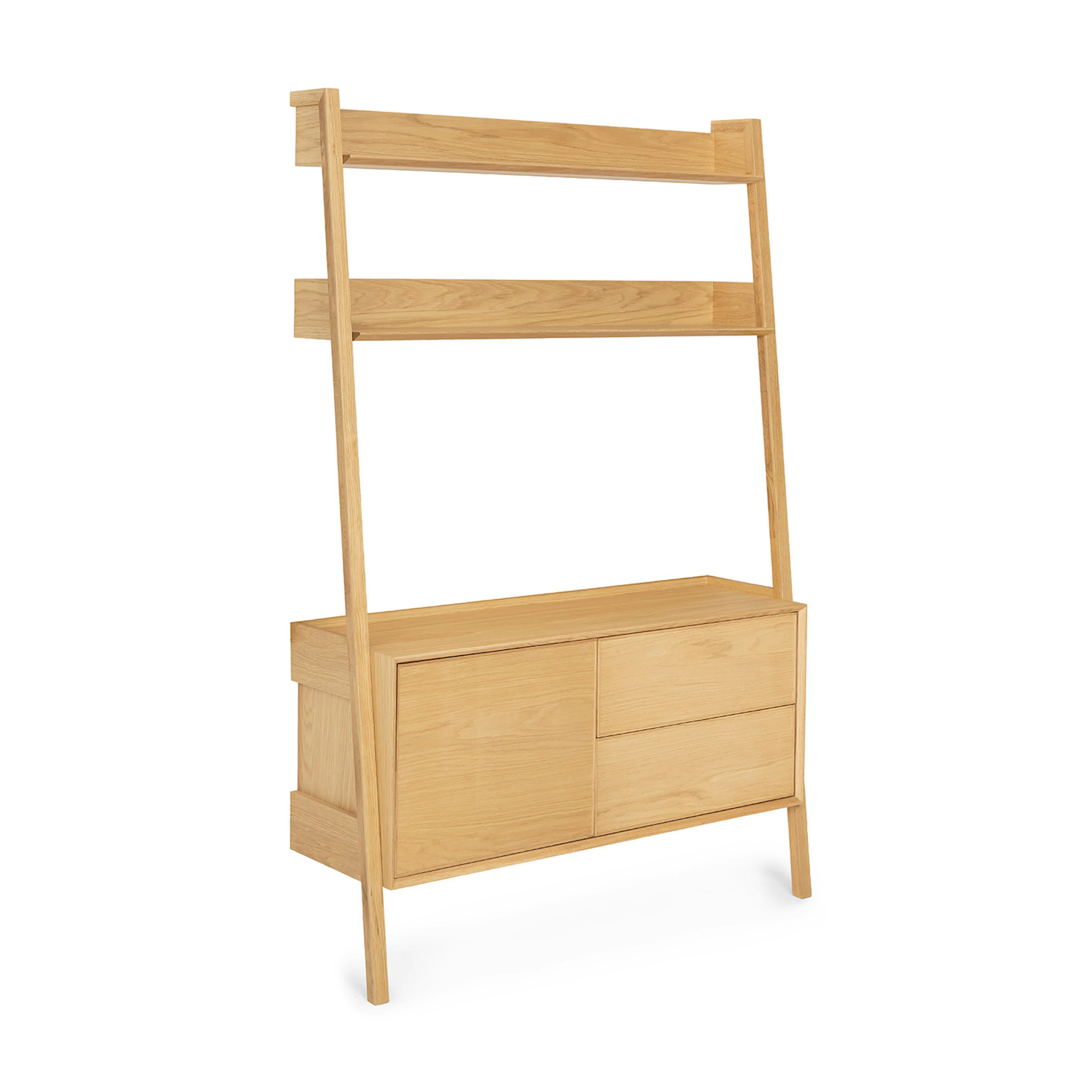 Fantol 51.5" Shelving Unit with Storage - Natural Oak