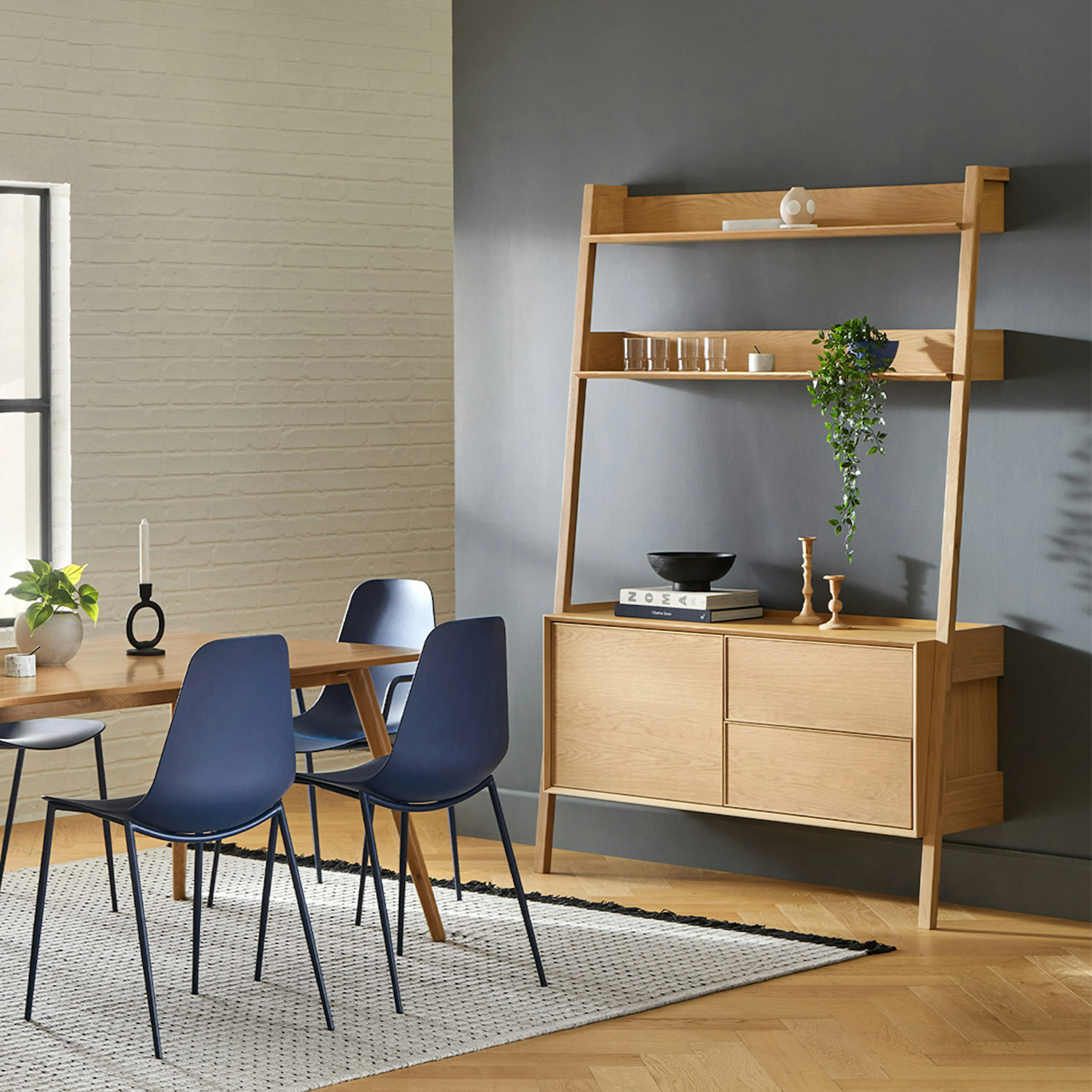 Fantol 51.5" Shelving Unit with Storage - Natural Oak
