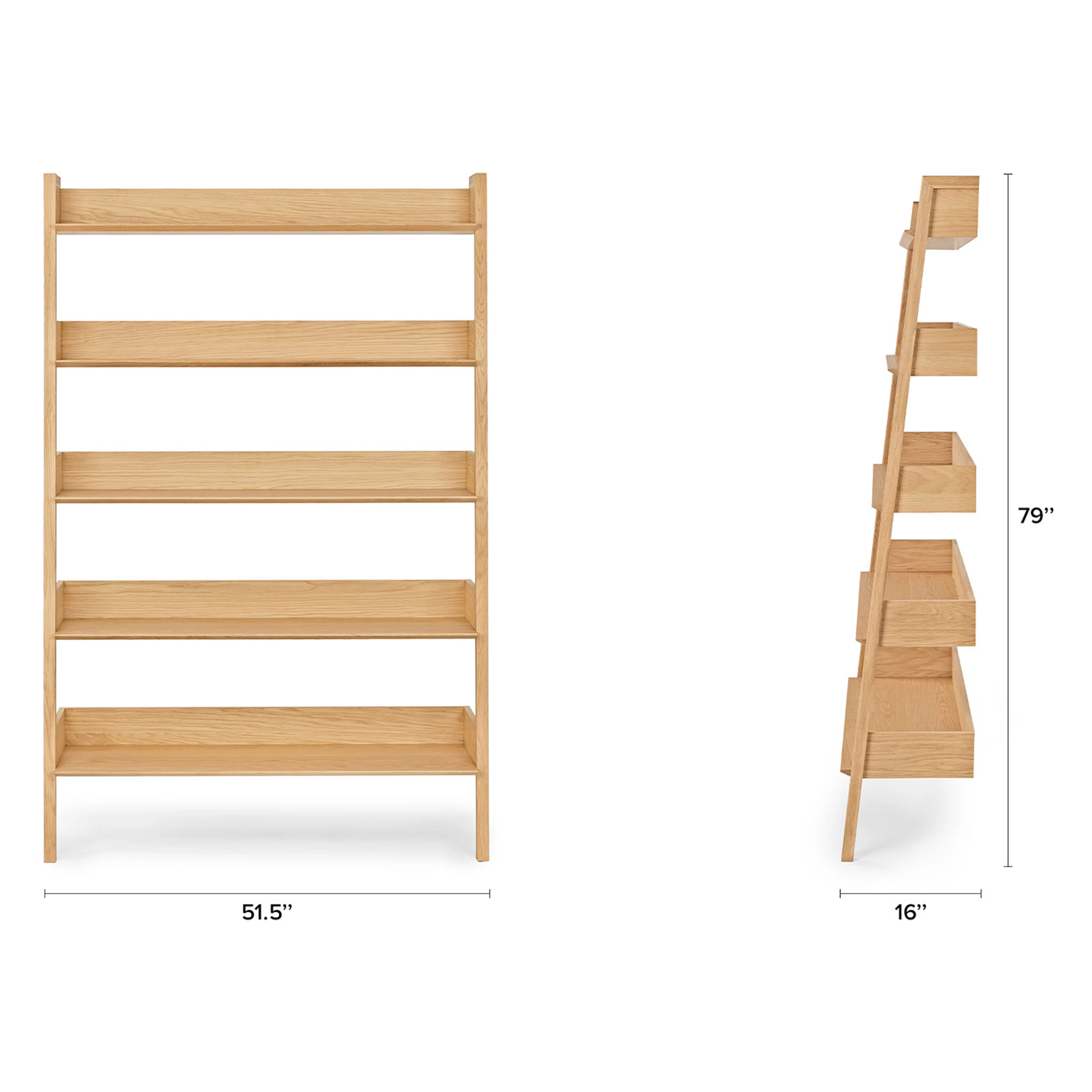 Fantol 51.5" Shelving Unit, Wide - Natural Oak