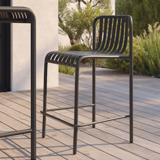 Sarek Outdoor Counter Stool - Black