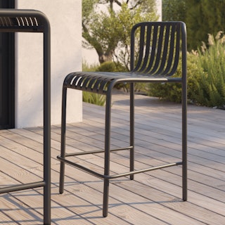 Sarek Outdoor Stackable Counter Stool - Black