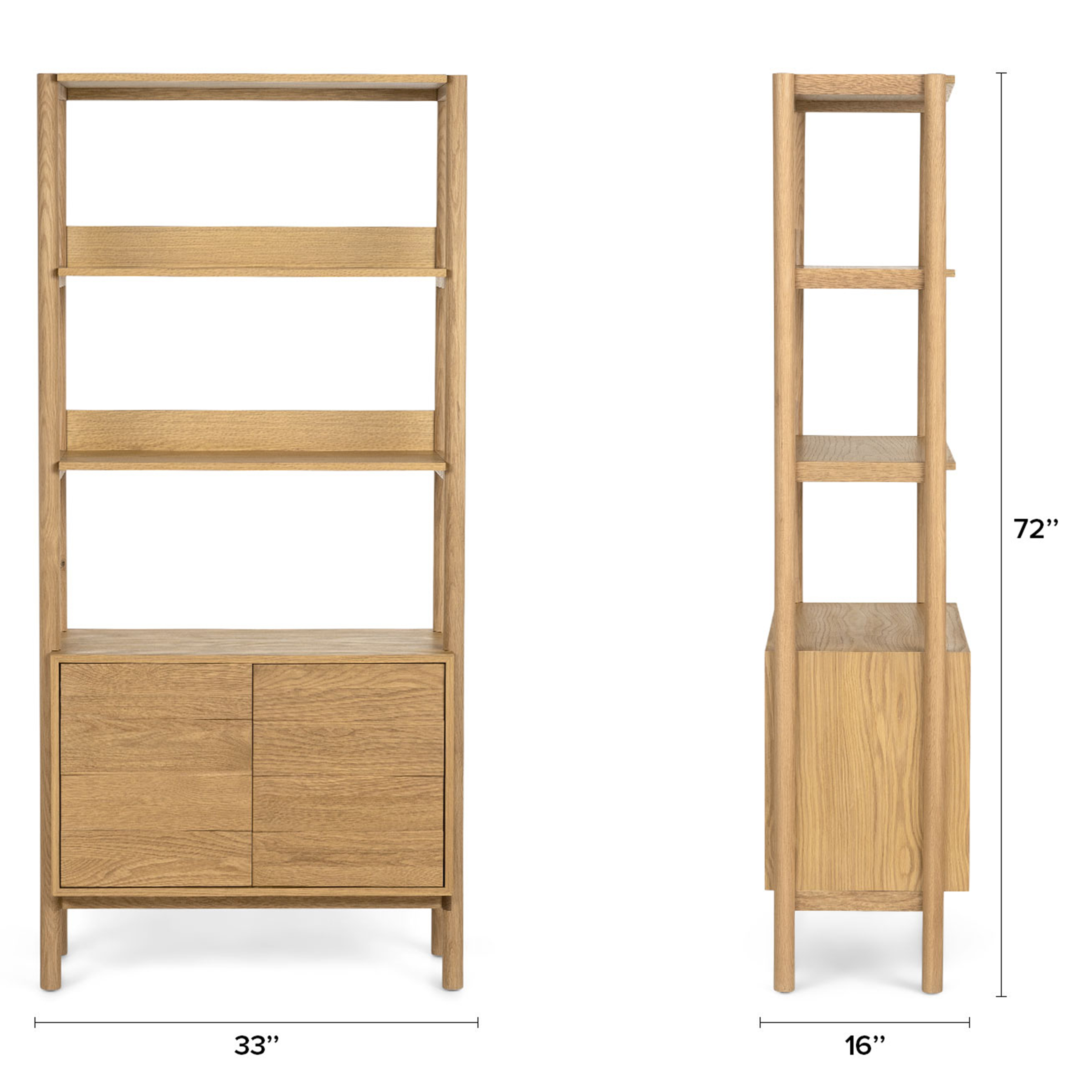 72 Natural Oak Bookcase Closed Cabinet Solid Wood Scandinavian Design Article Merto Modern Furniture