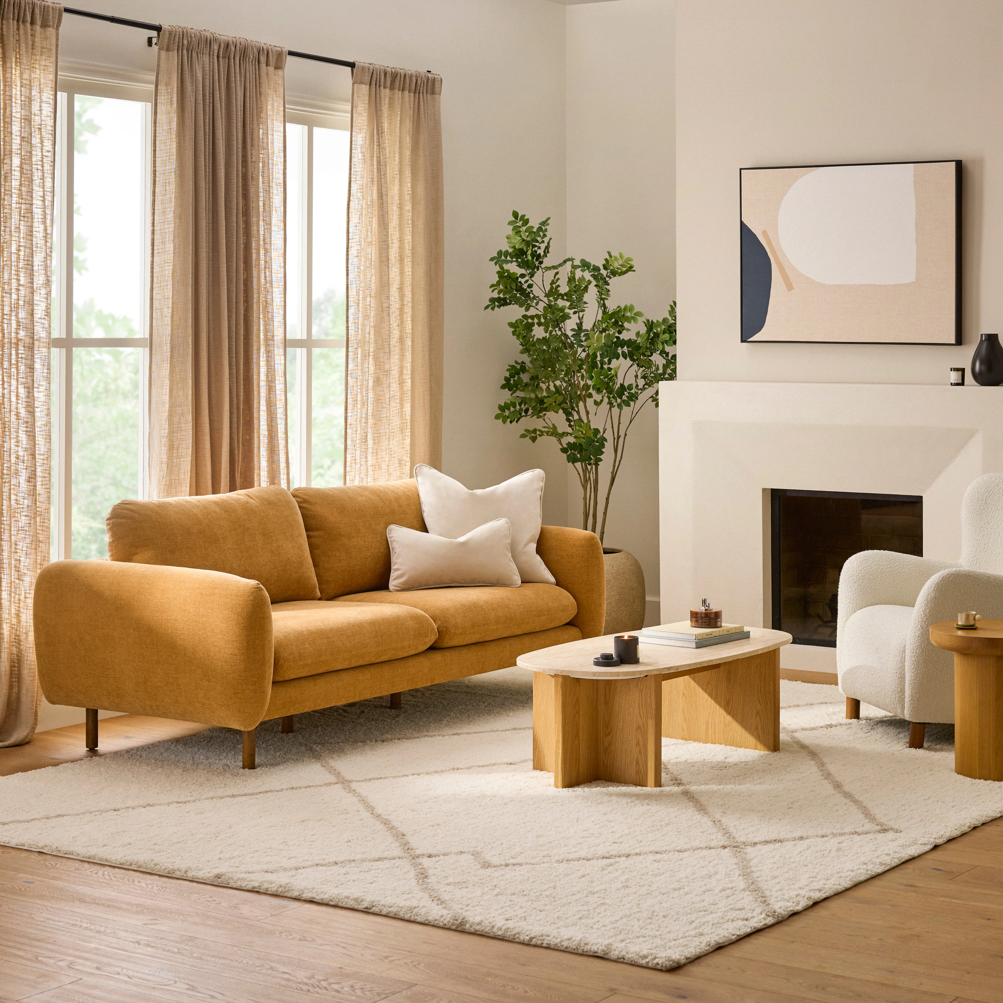 Sanders 85.5" Sofa - Hestia Ginger