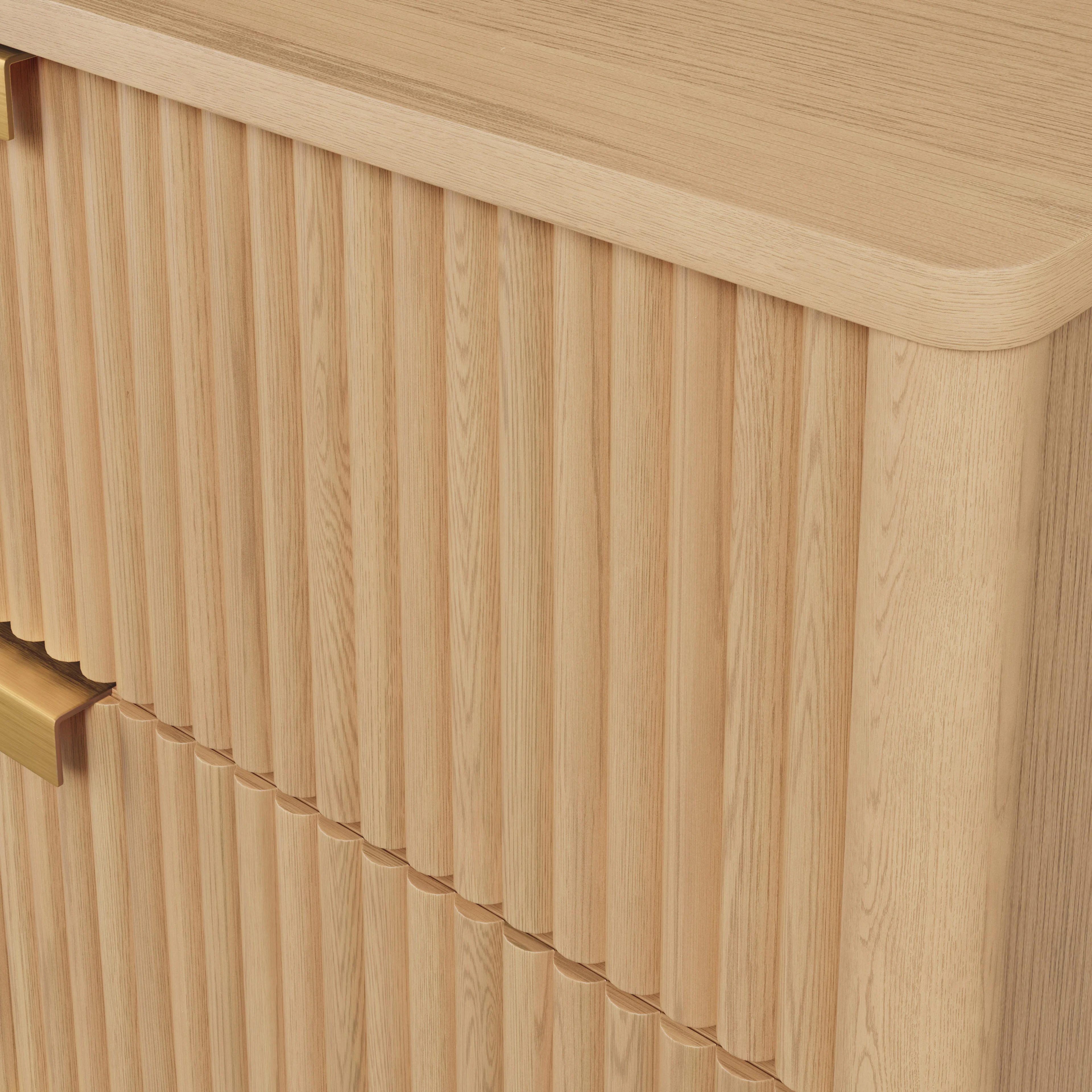 Liv Fluted White Oak 6-Drawer Double Dresser | Scandinavian