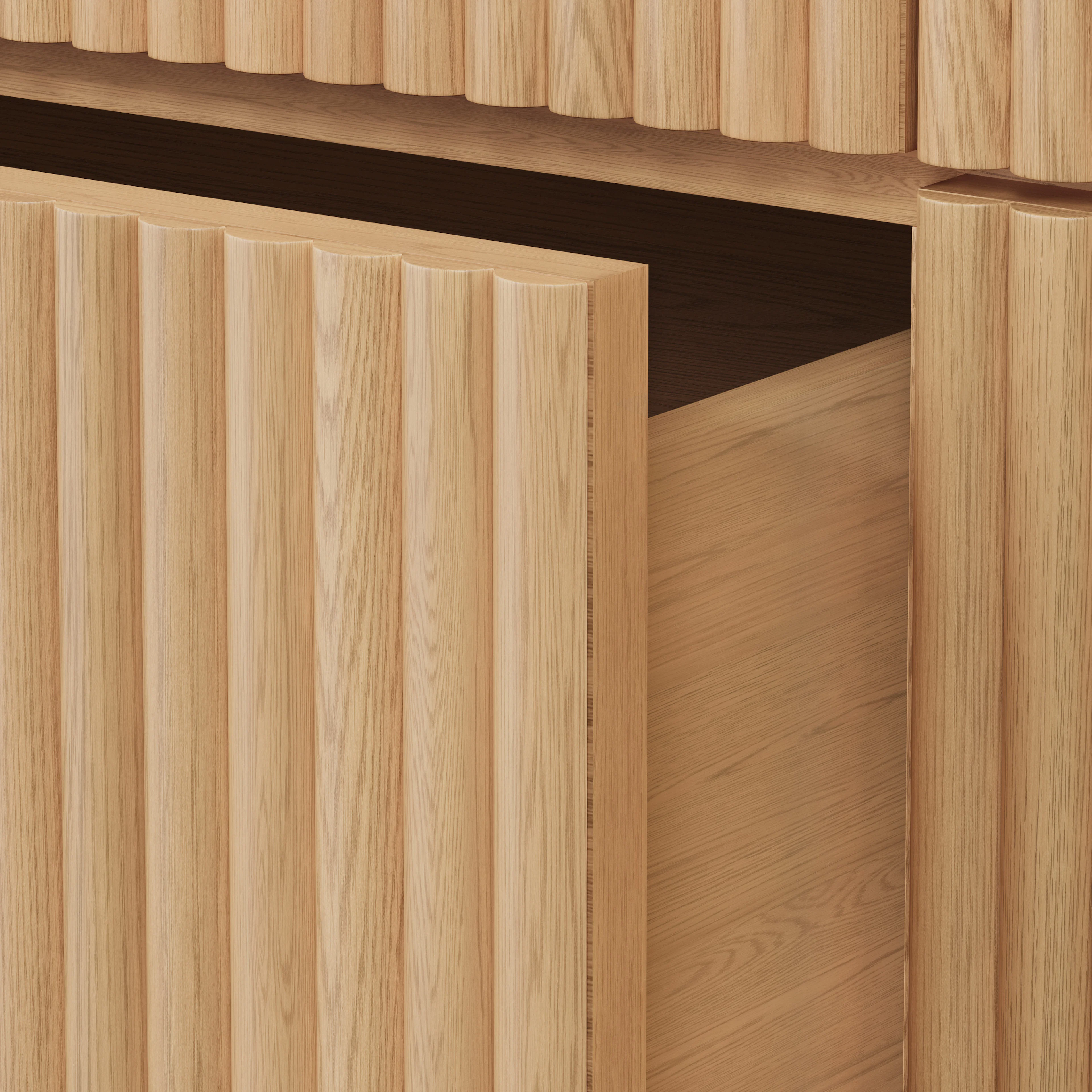 Liv Fluted White Oak 6-Drawer Double Dresser | Scandinavian