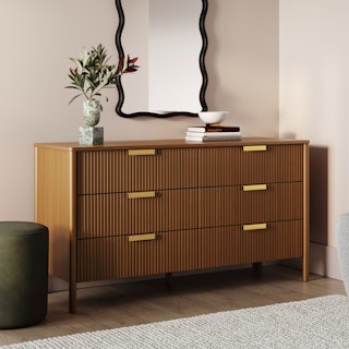 Liv 6-Drawer Double Dresser - Walnut