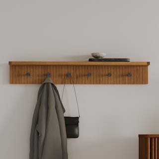 Kouva 47" Shelf and Coat Rack - Smoked Oak