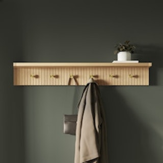 Kouva 47" Shelf and Coat Rack - Natural Oak