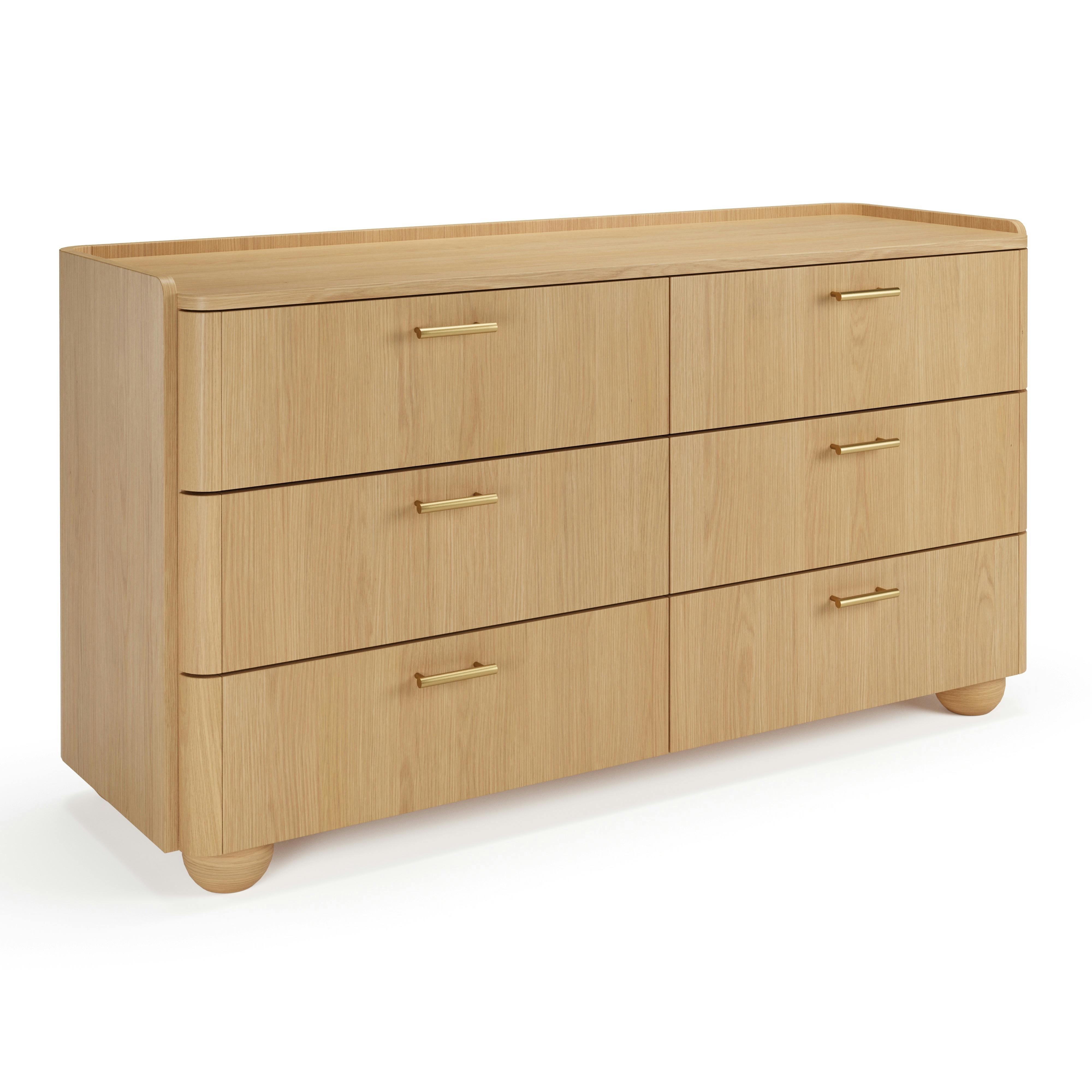 Miila White Oak 6-Drawer Double Dresser | Article