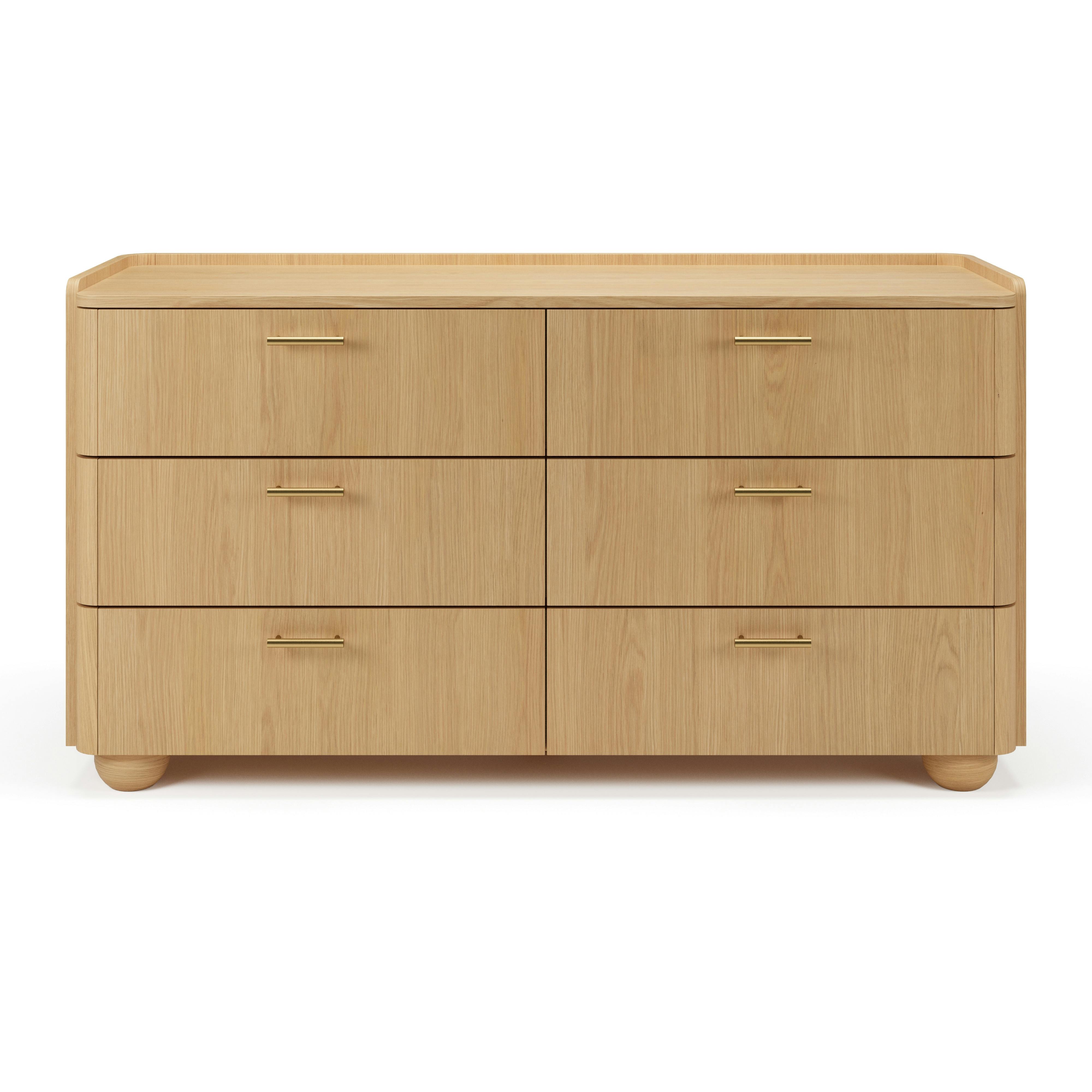Miila White Oak 6-Drawer Double Dresser | Article