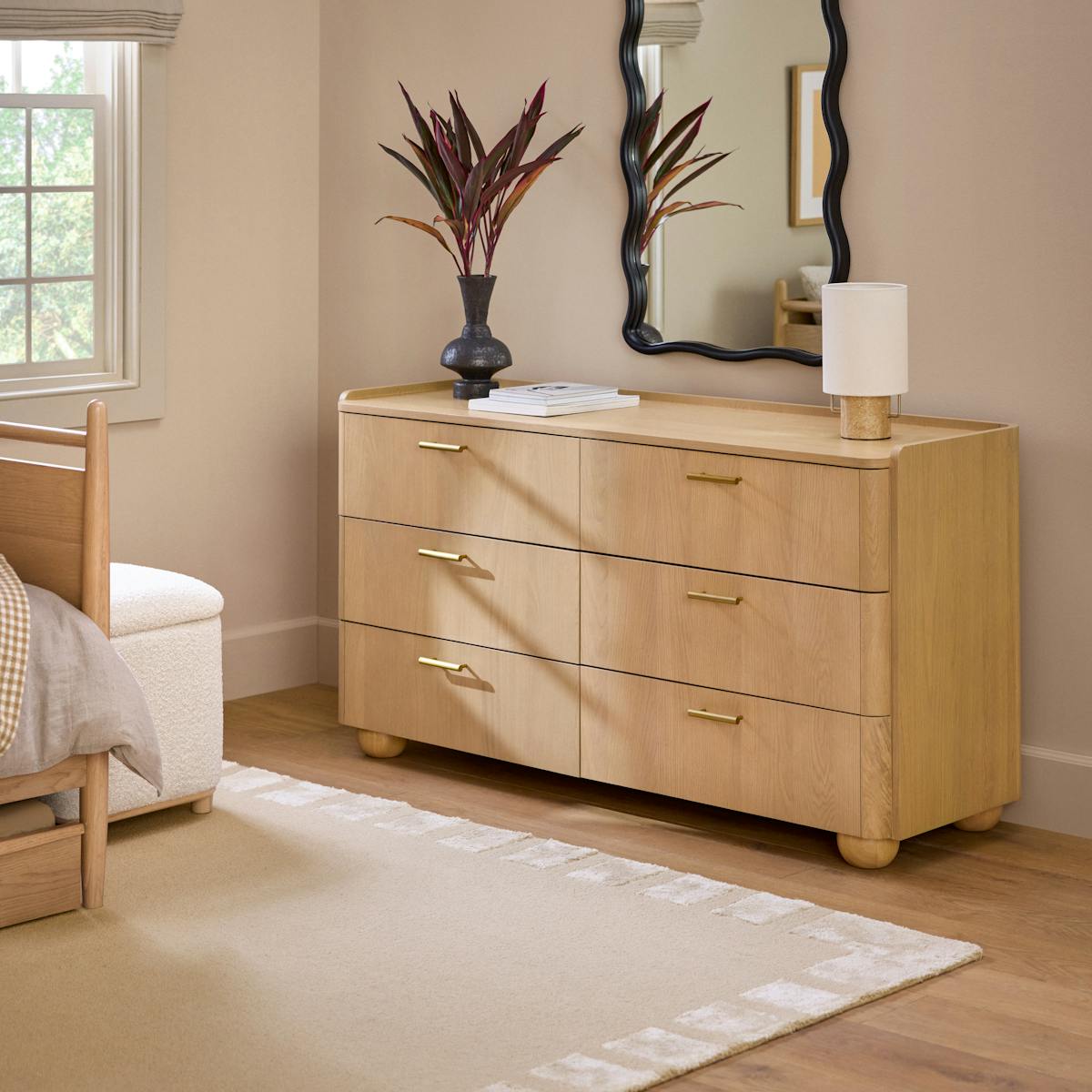 Miila White Oak 6-Drawer Double Dresser | Article