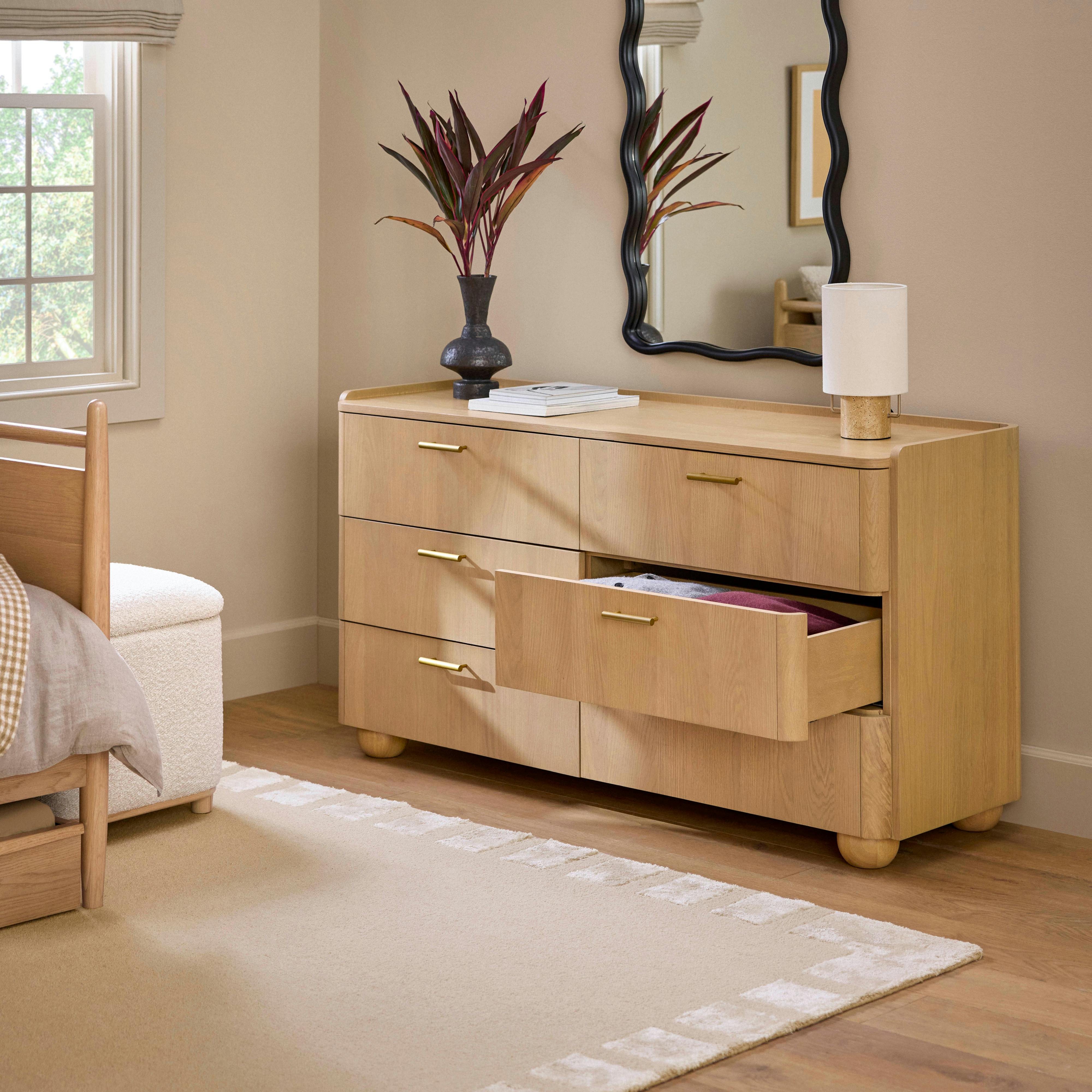Miila White Oak 6-Drawer Double Dresser | Article