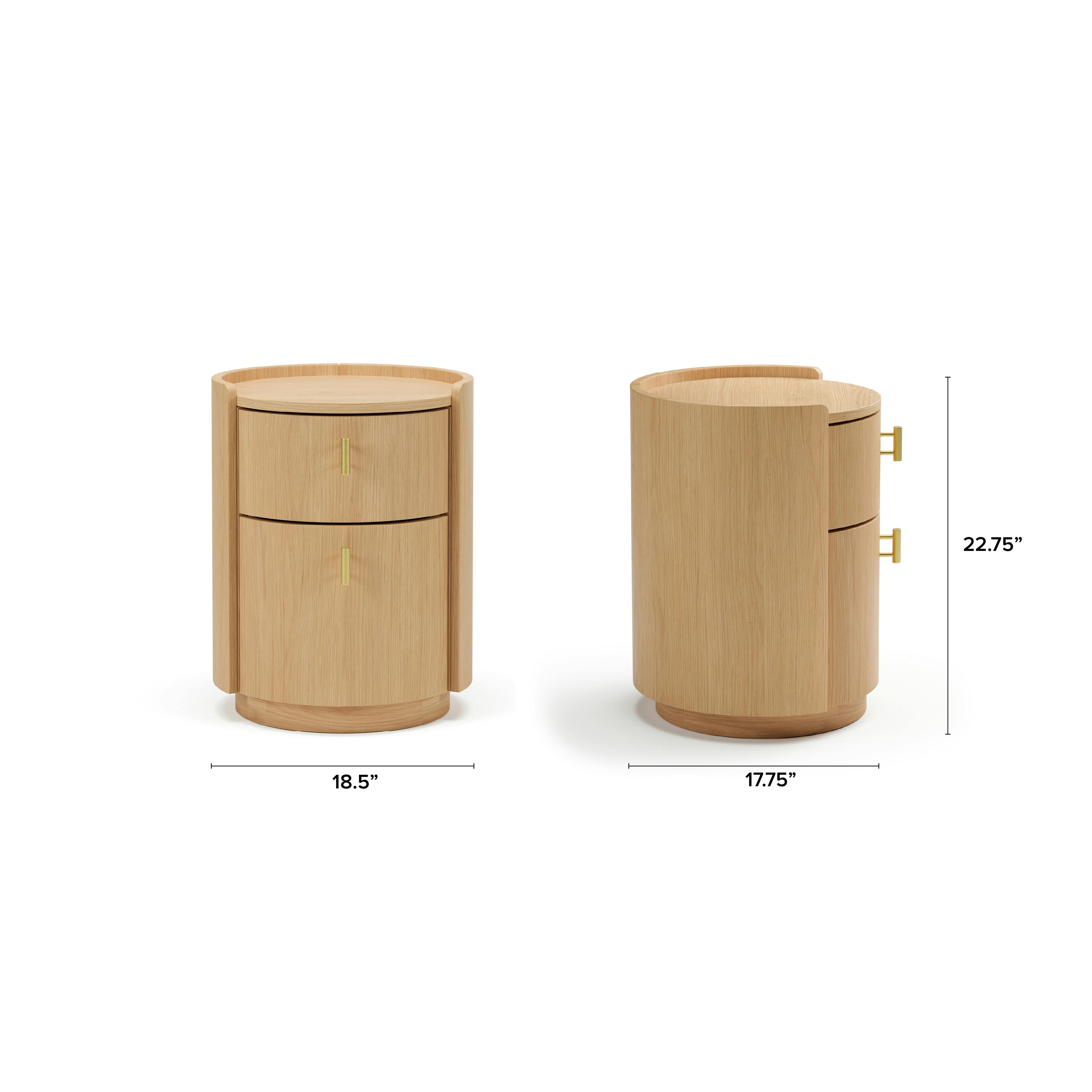 Miila White Oak 2-Drawer Nightstand | Article