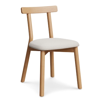 Ulka Dining Chair - White Oak and Ratine Ivory