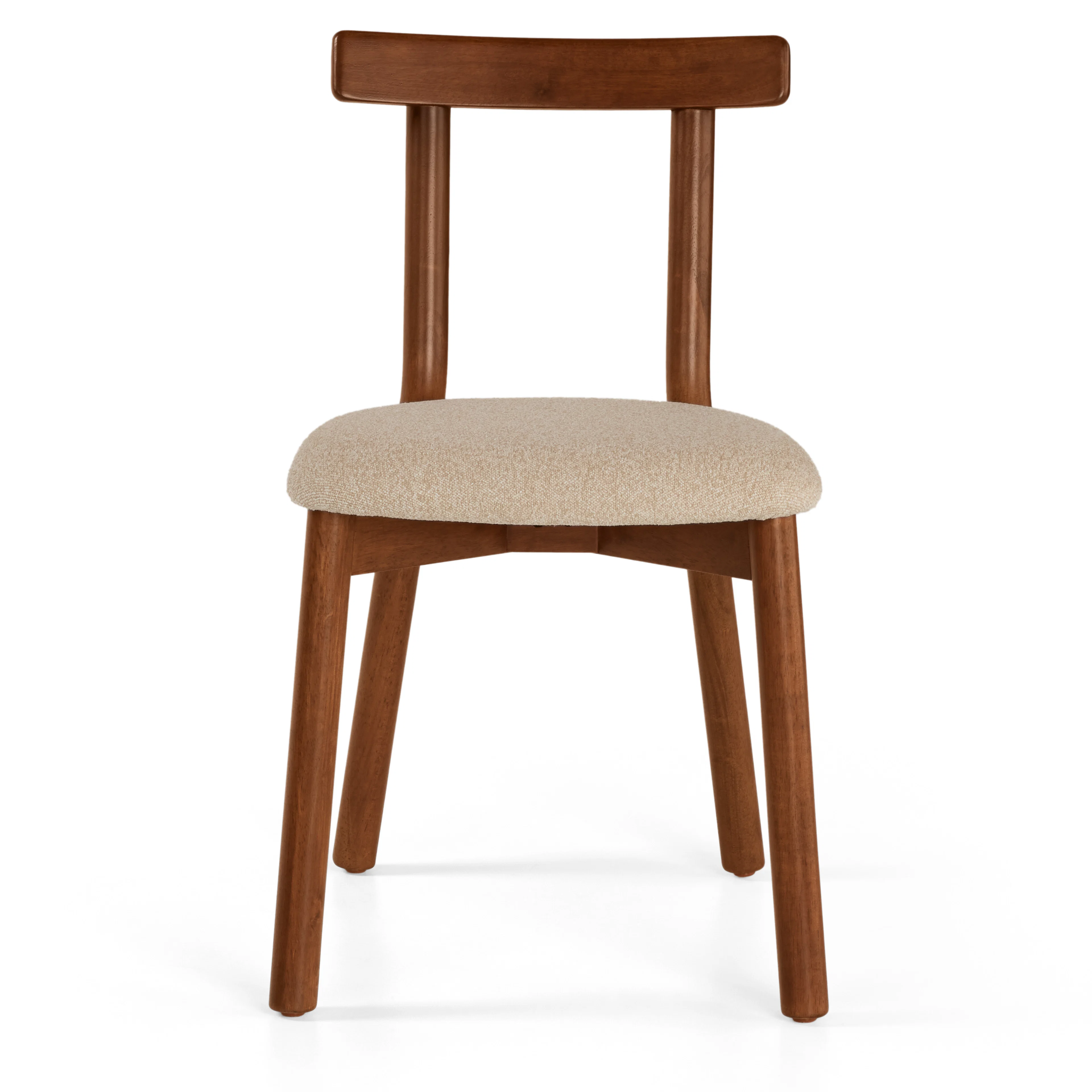 Ulka Dining Chair - Walnut and Ratine Buff