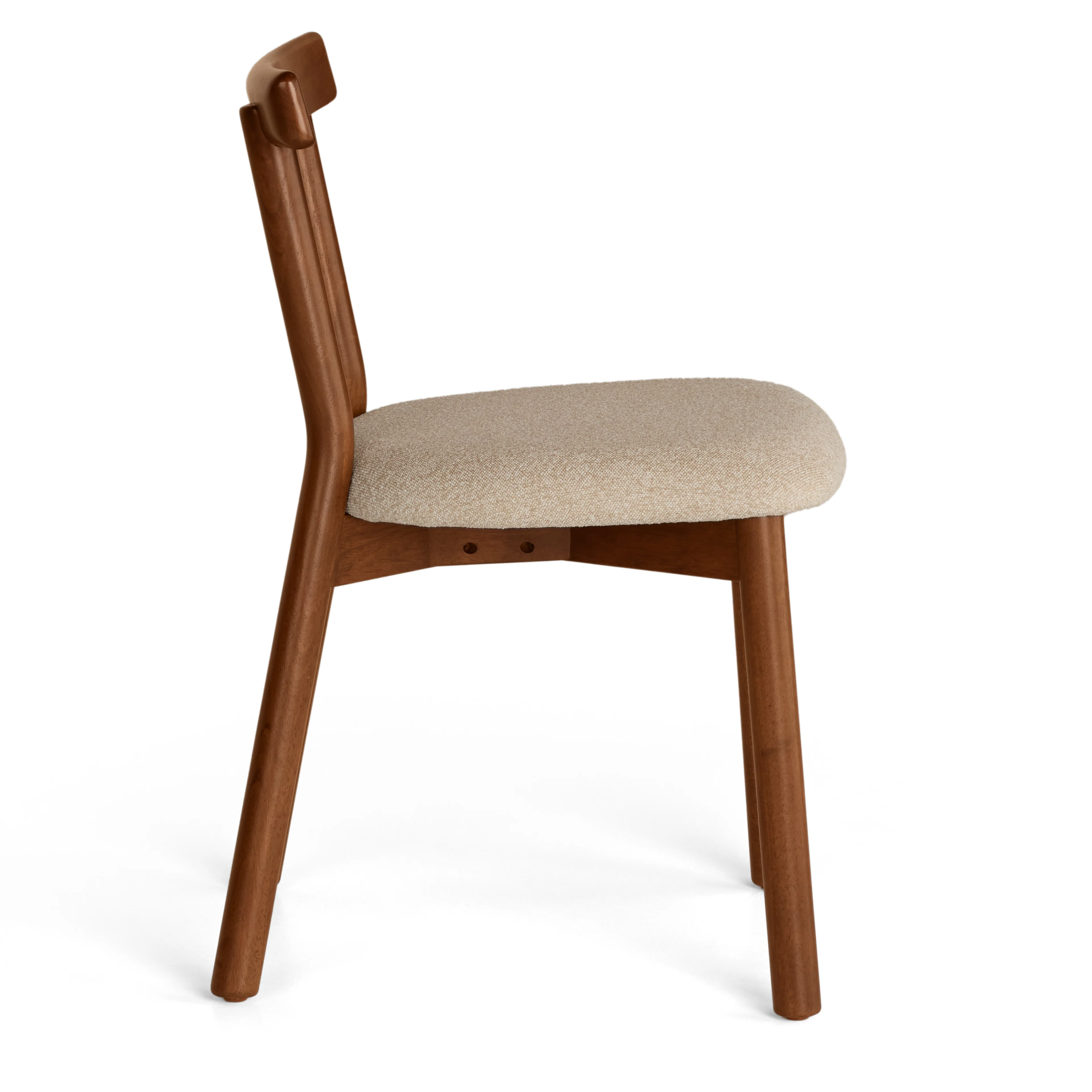 Ulka Dining Chair - Walnut and Ratine Buff