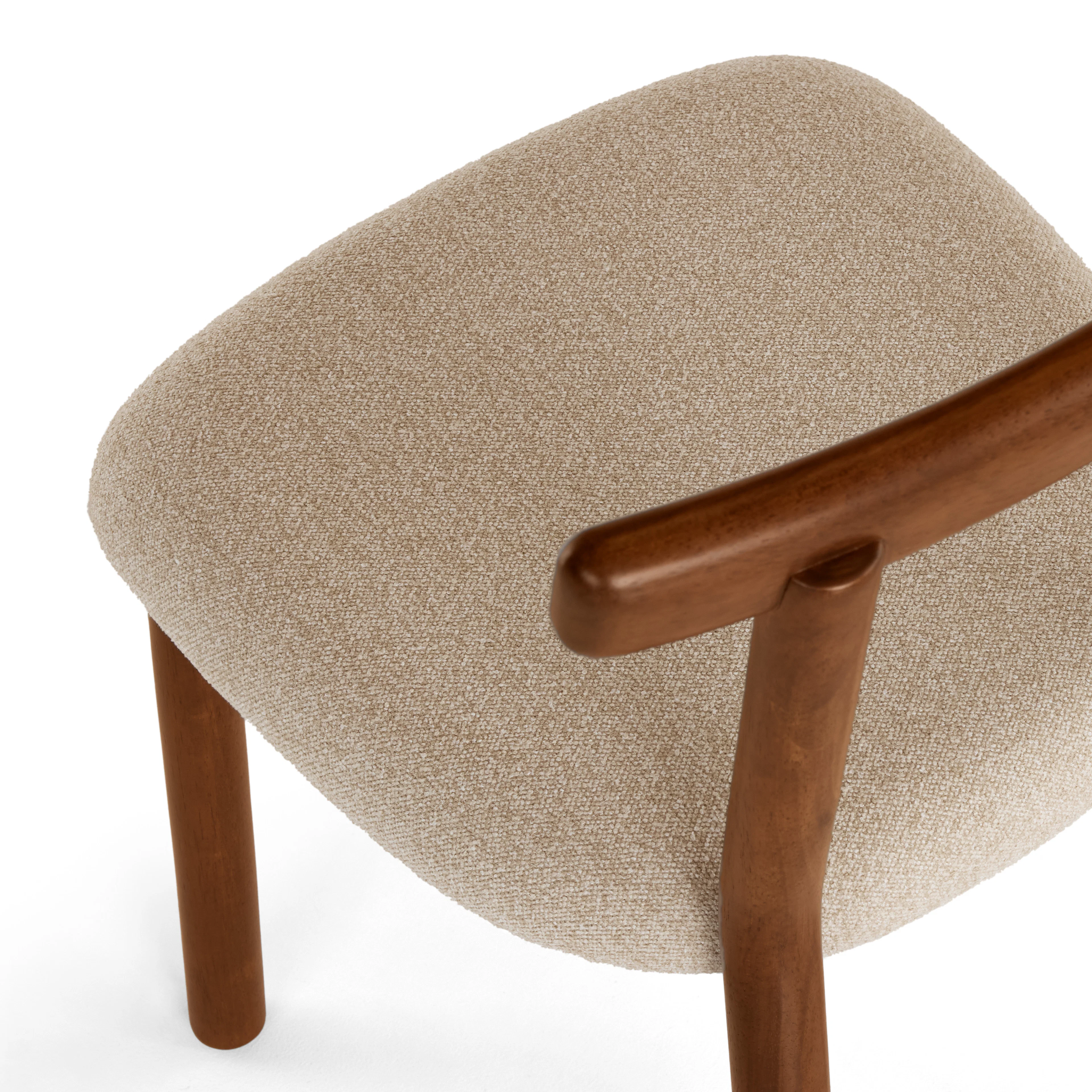 Ulka Dining Chair - Walnut and Ratine Buff