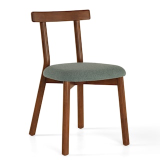 Ulka Dining Chair - Walnut and Ratine Green