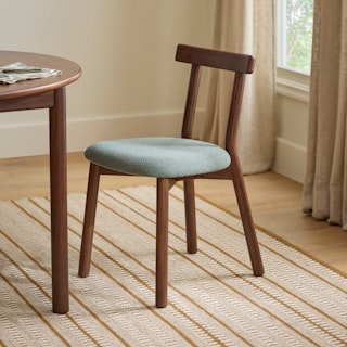 Ulka Dining Chair - Walnut and Ratine Green