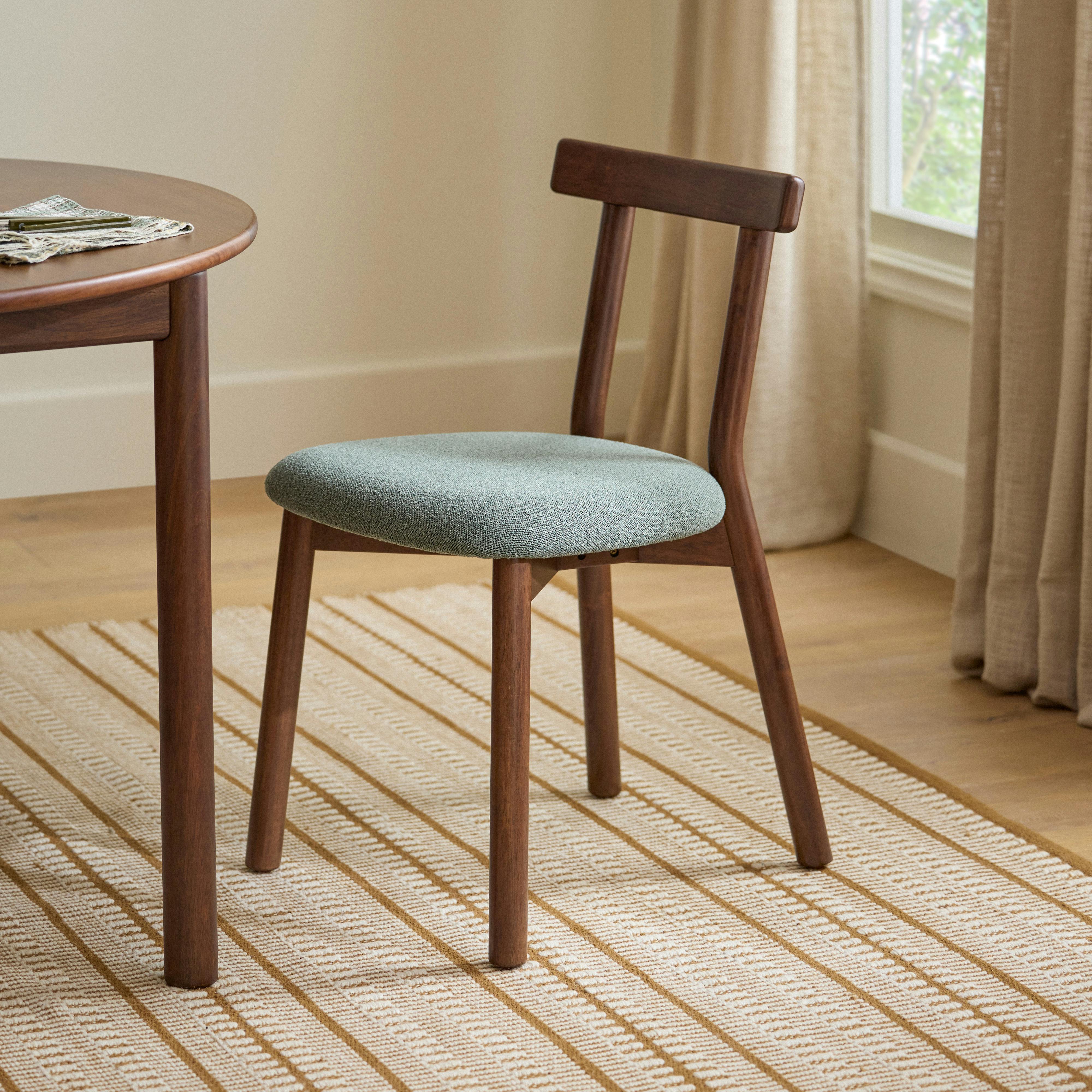 Dining Chair/ 北欧のレストラン別途 Ulka Walnut and Ratine Green Dining Chair | Article
