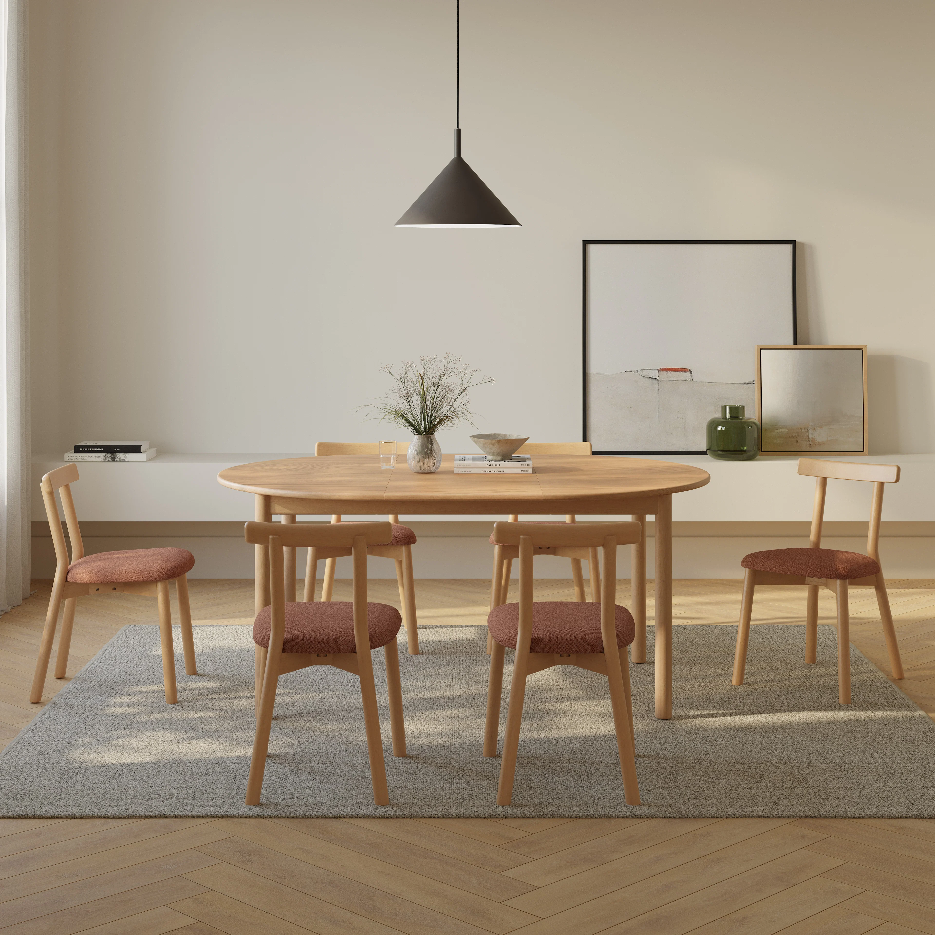 Heidi Extendable Round Dining Table - White Oak