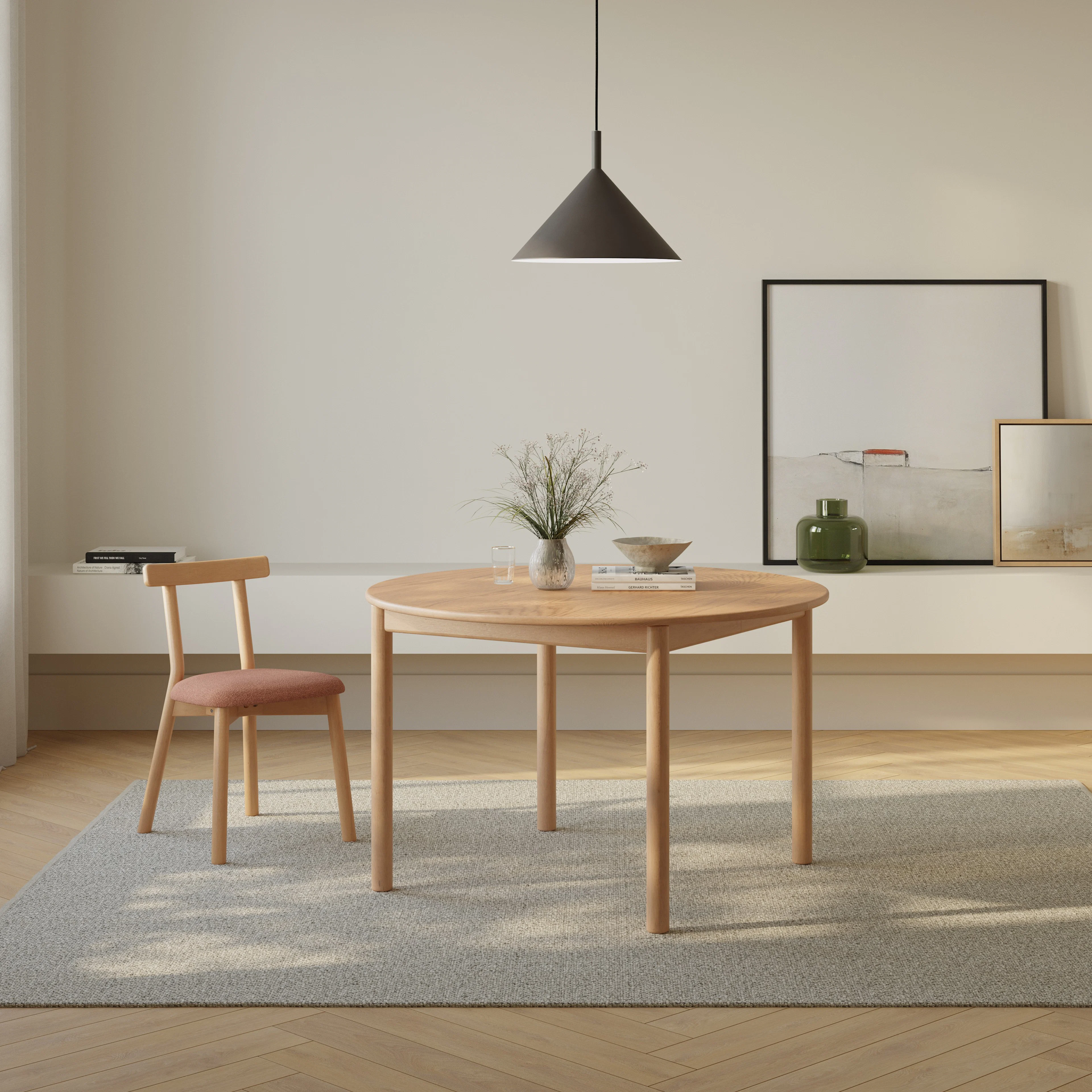 Heidi Extendable Round Dining Table - White Oak