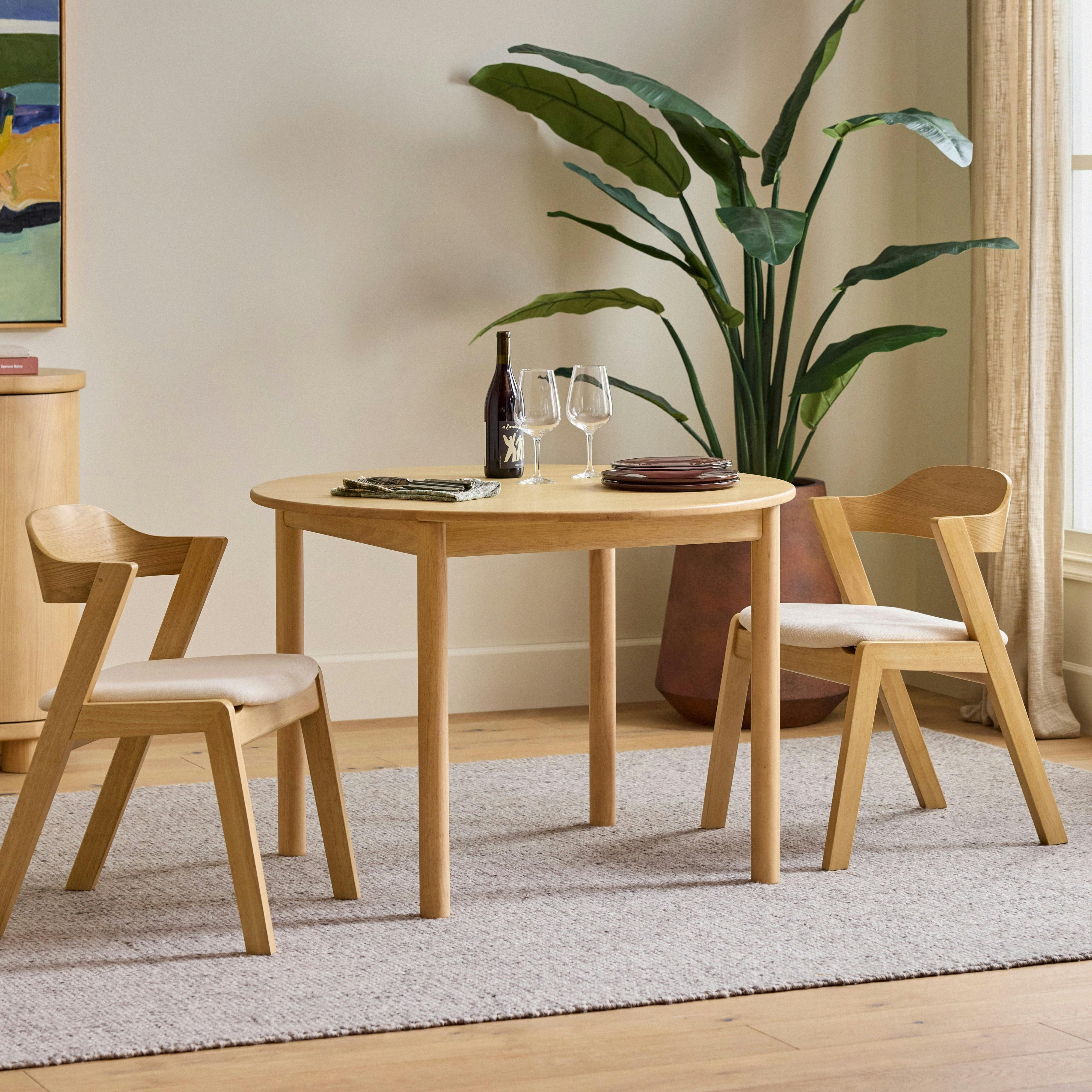 Heidi White Oak Round Dining Table for 4 | Article