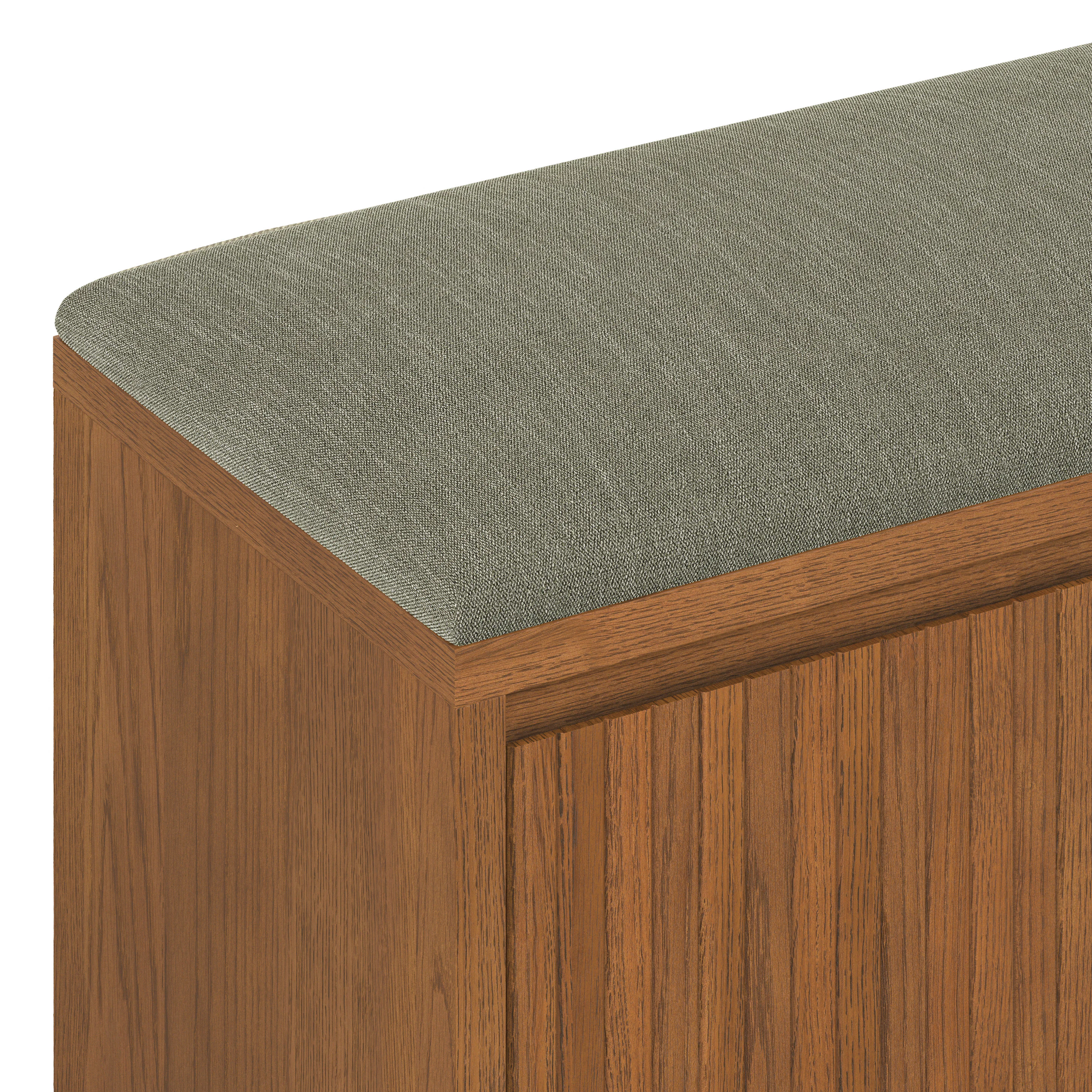 Kouva 47" Bench - Smoked Oak and Algonquin Green