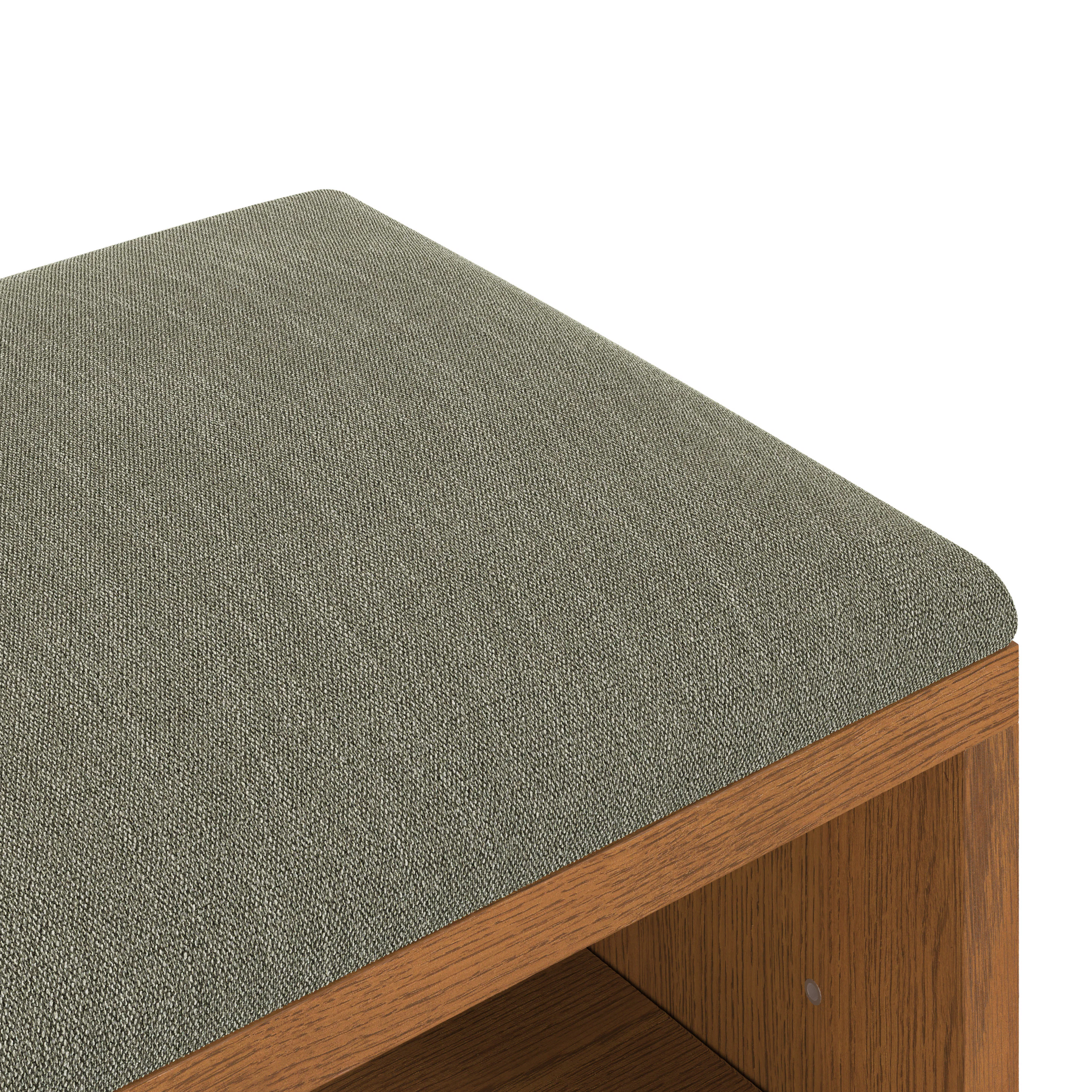 Kouva 47" Bench - Smoked Oak and Algonquin Green