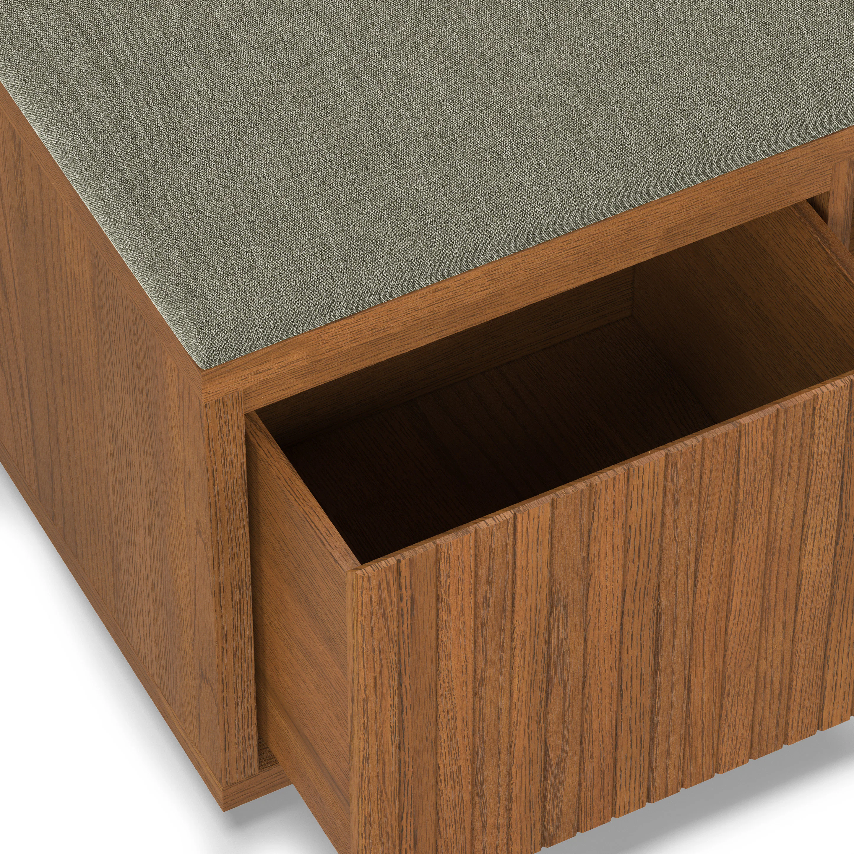 Kouva 47" Bench - Smoked Oak and Algonquin Green