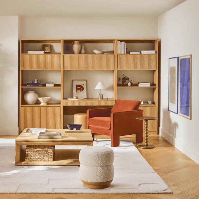 Kouva Natural Oak Modular Wall Desk | Article