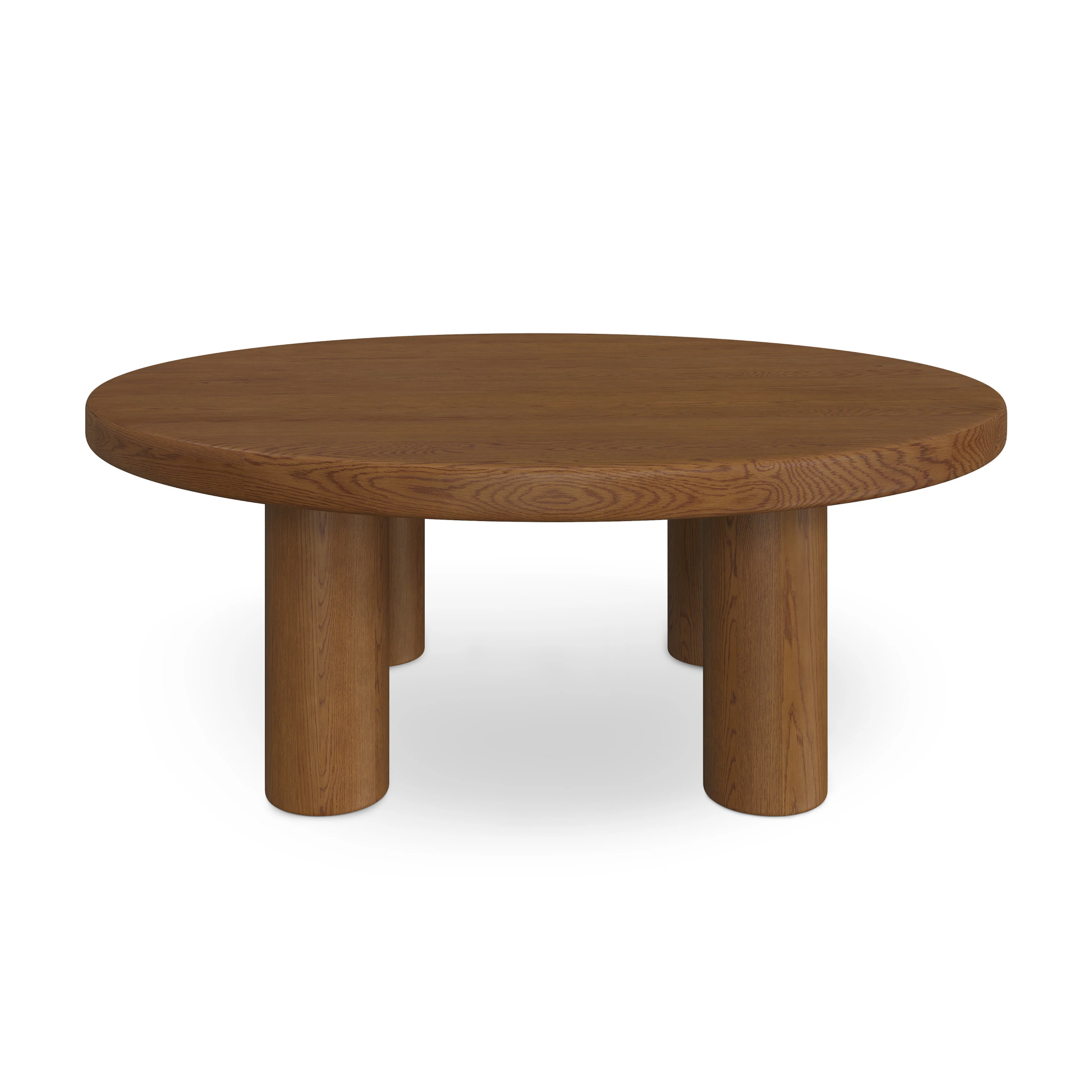 Adel 42" Round Coffee Table - Smoked Oak