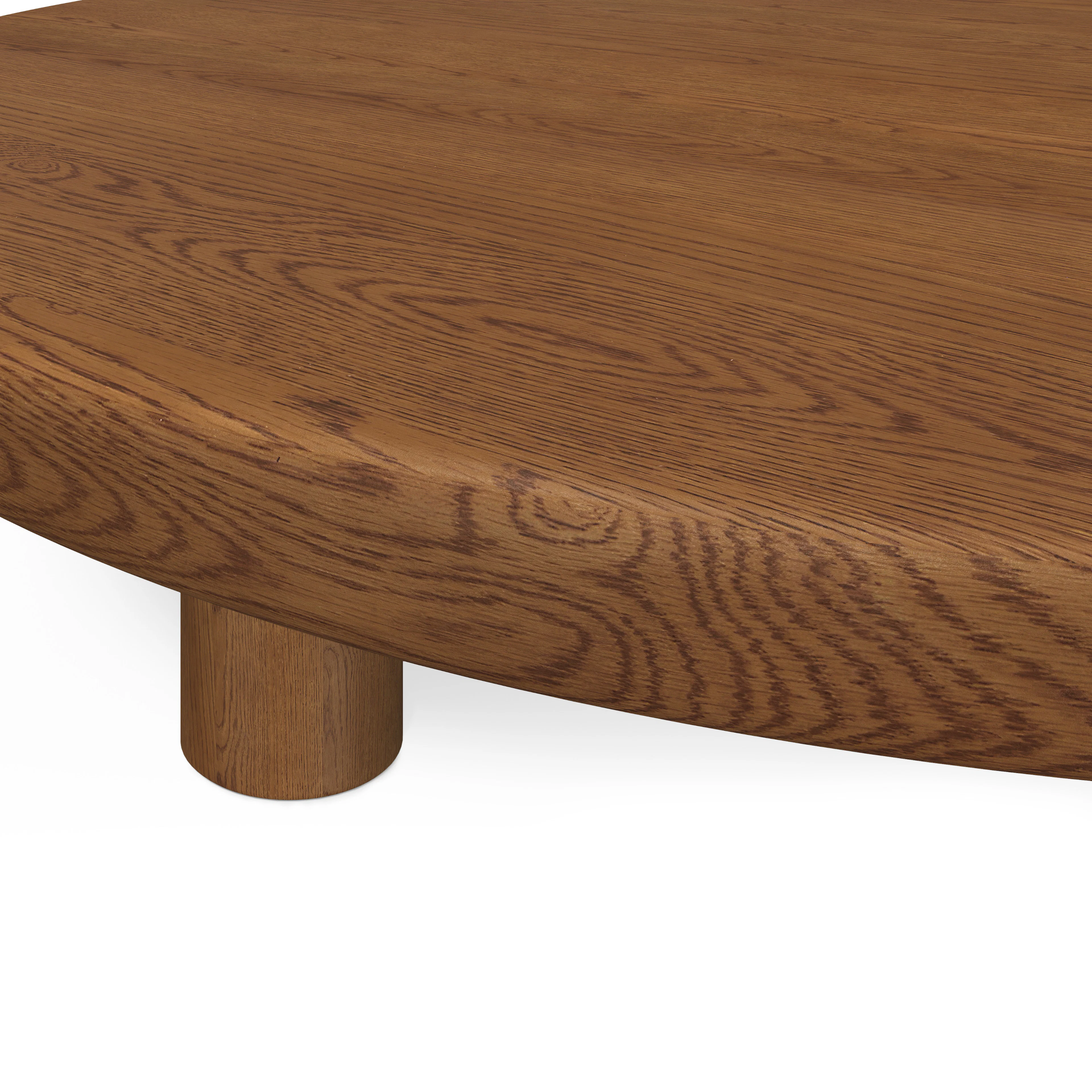 Adel 42" Round Coffee Table - Smoked Oak