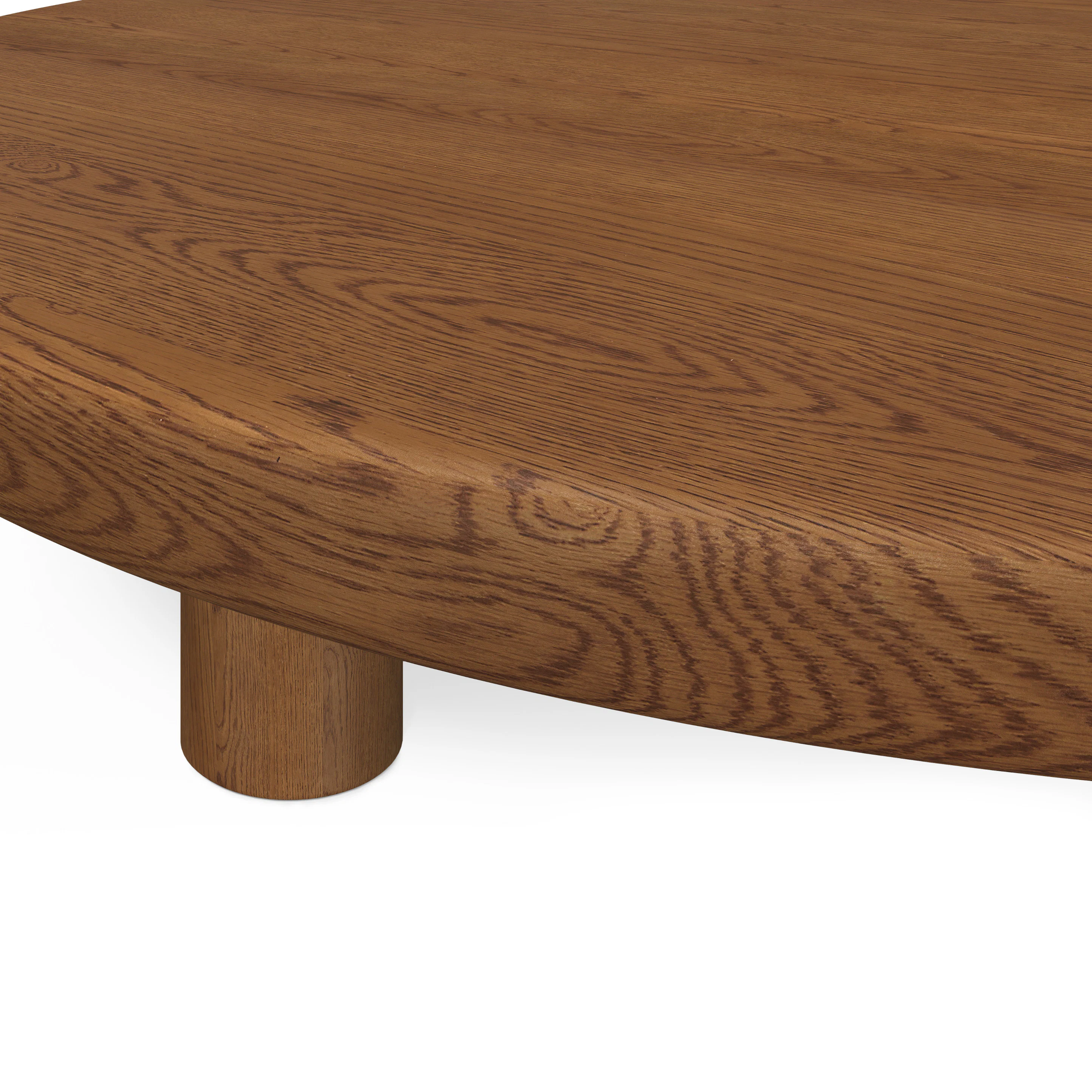 Adel 42" Round Coffee Table - Smoked Oak
