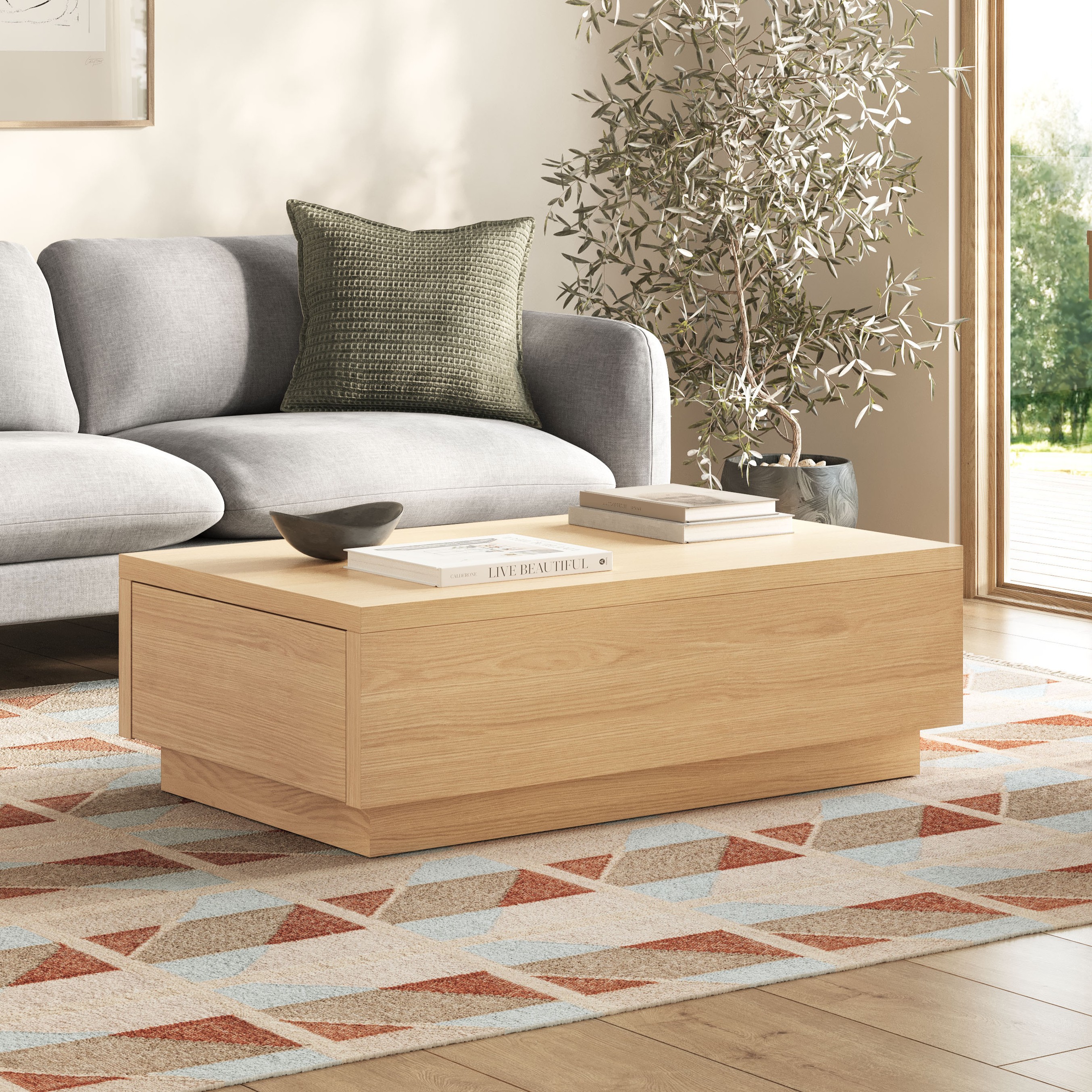 Leif White Oak Storage Coffee Table | Article