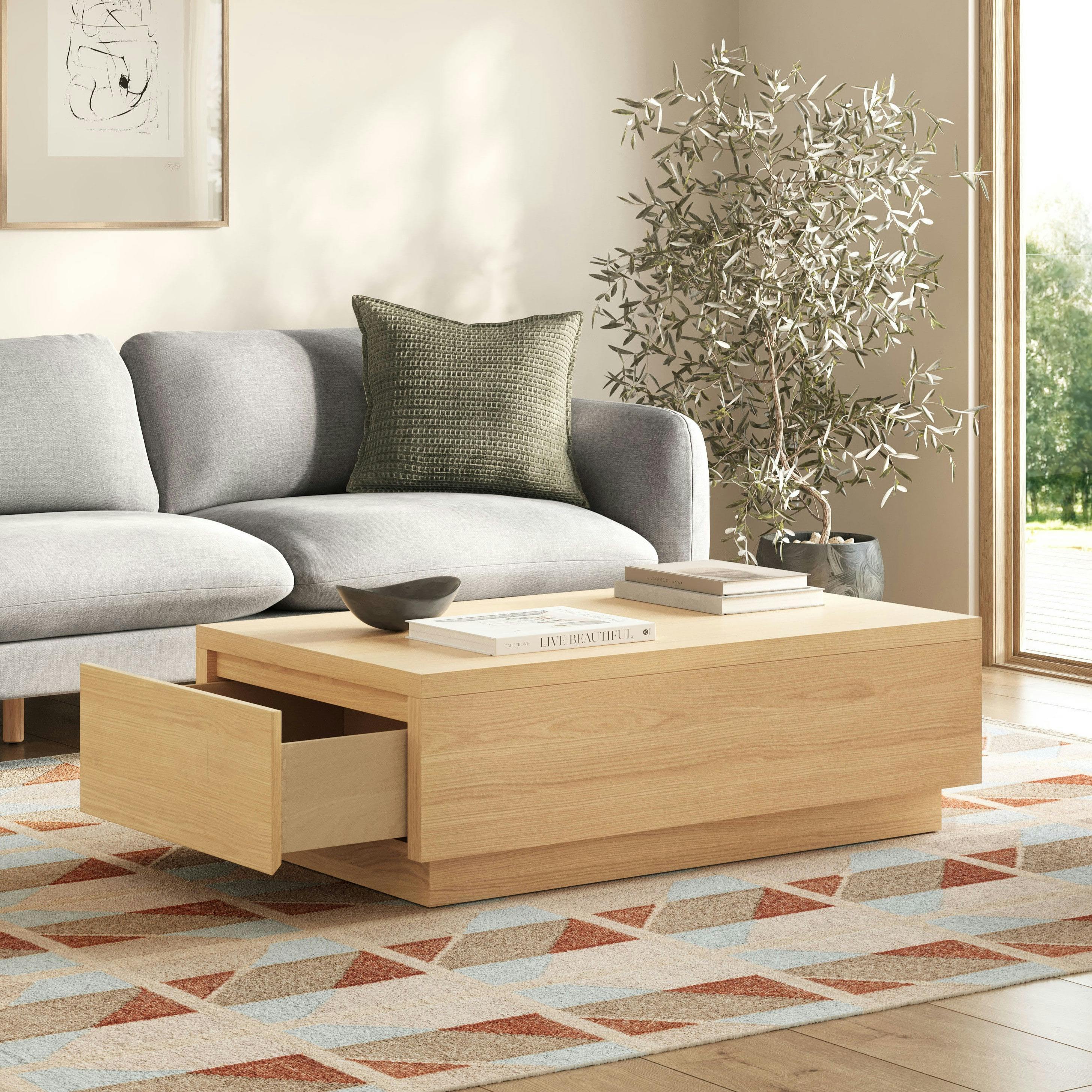 Leif White Oak Storage Coffee Table | Article