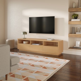 Leif 80" Media Unit - White Oak