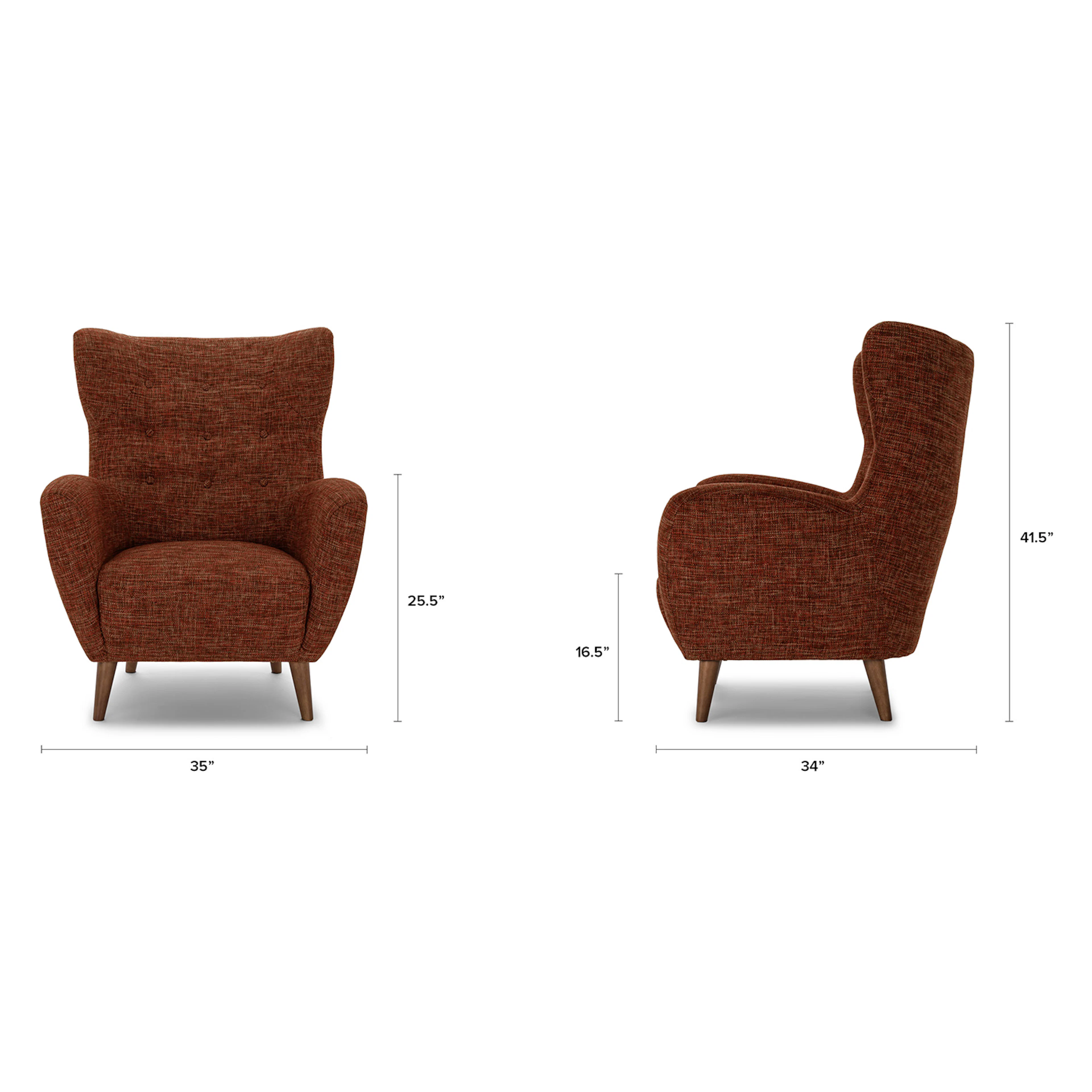 Mod 35" Lounge Chair - Orange Spice