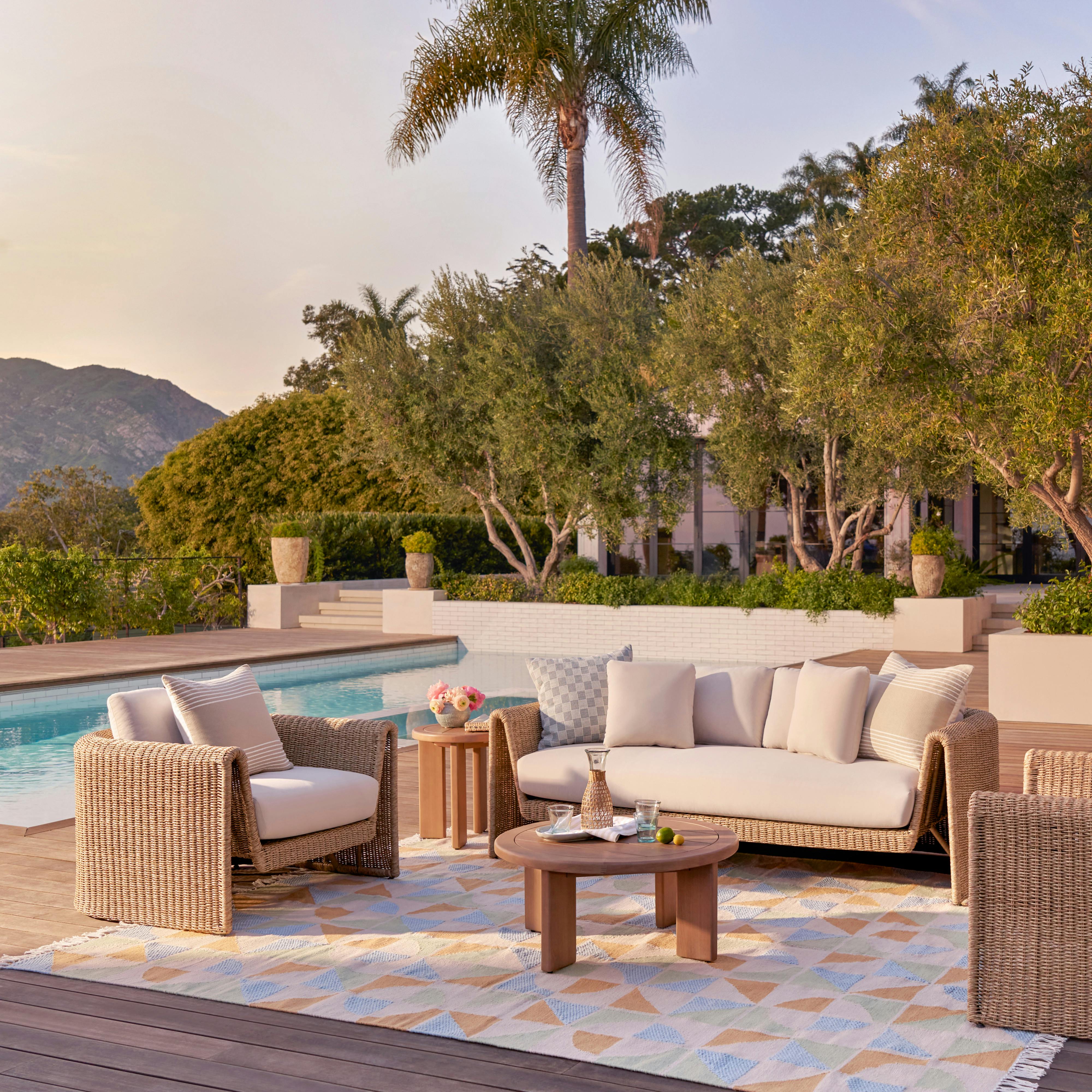 Daphne Solid Wood Outdoor Coffee & Side Table Set | Article