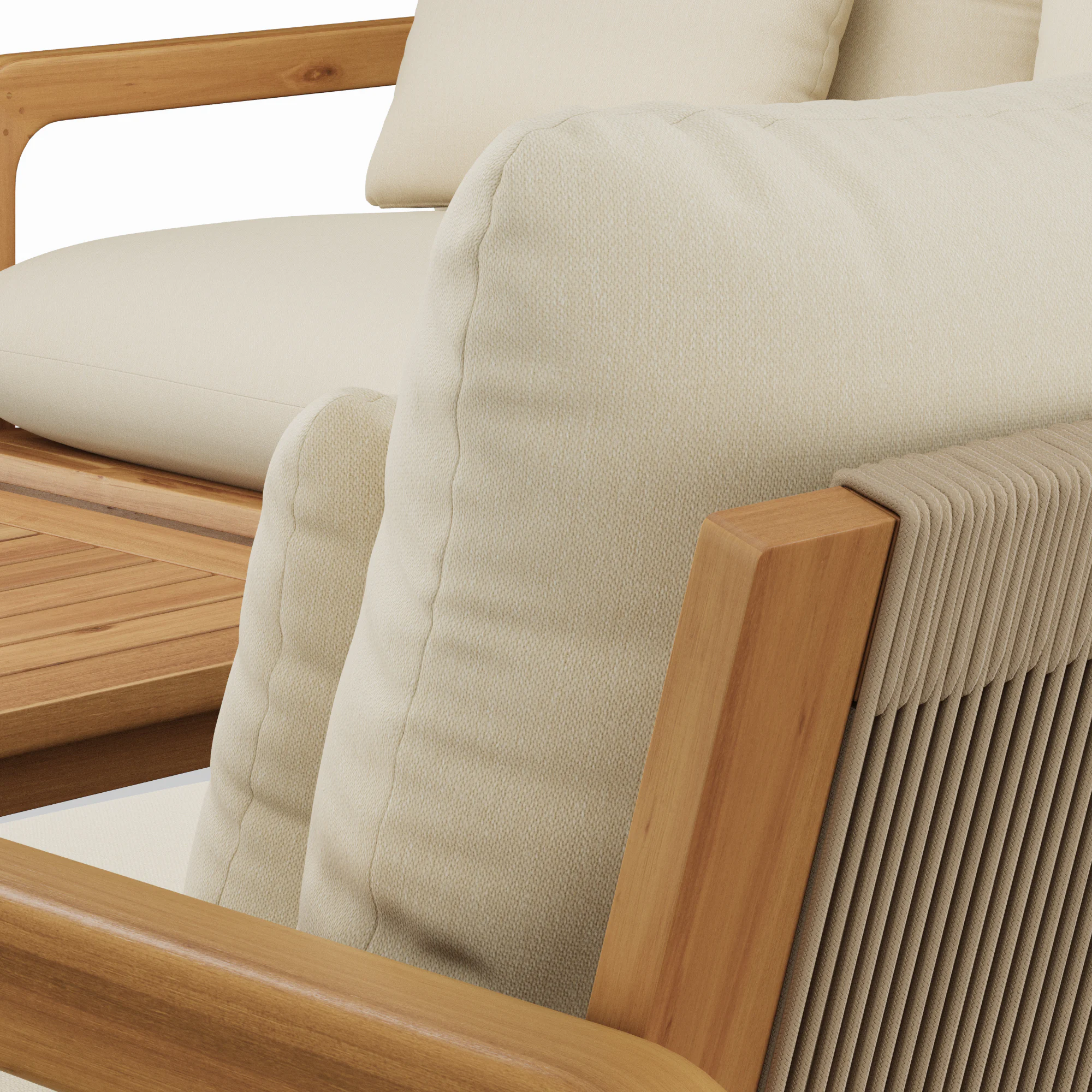 Laholm 94" Outdoor Corner Sectional Set - Dravite Ivory