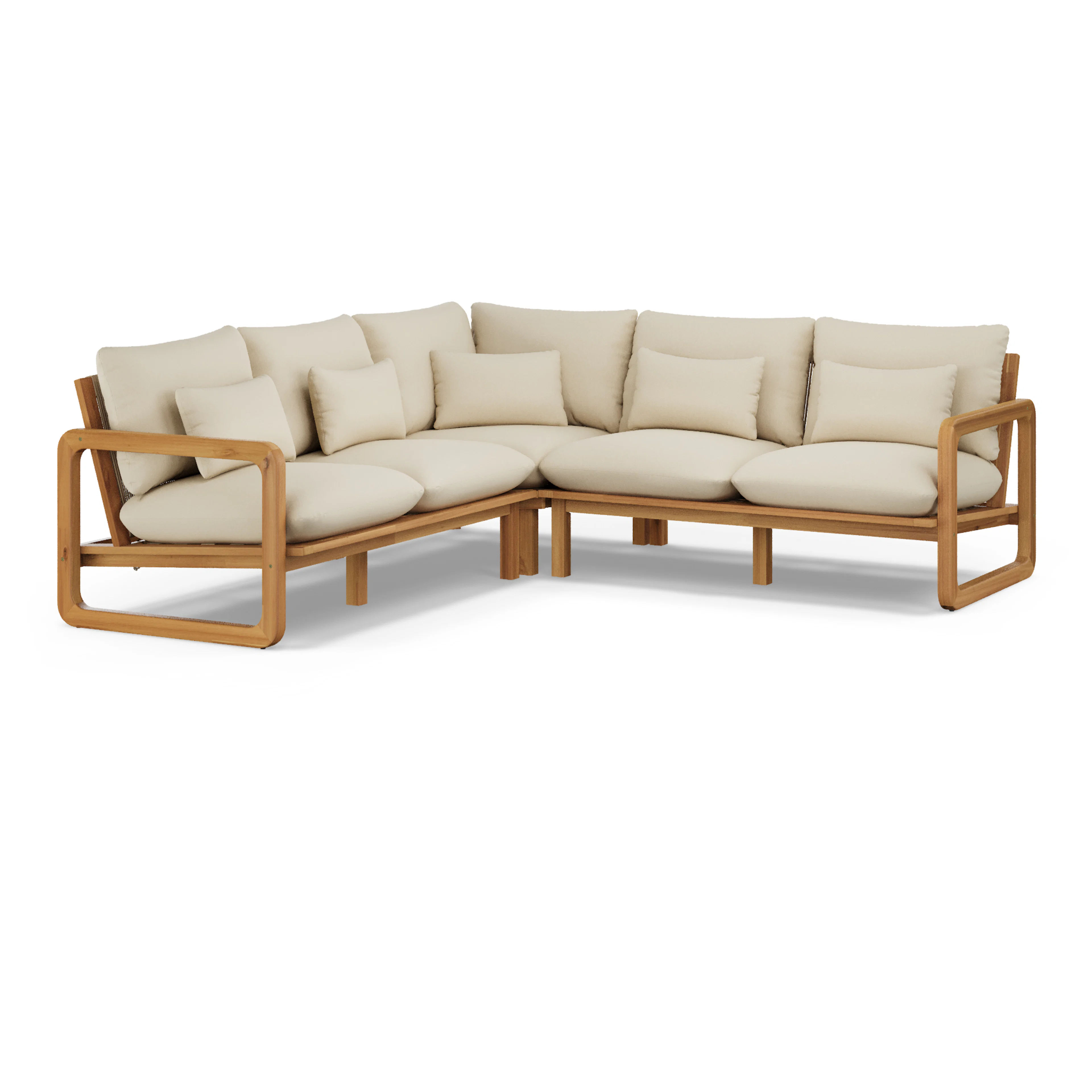 Laholm 94" Outdoor Corner Sectional Set - Dravite Ivory
