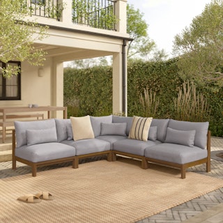 Cove 102.75" Outdoor Armless Modular Sectional - Basket Gray