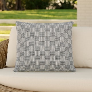 Smilla Indoor/Outdoor Pillow - Black Check