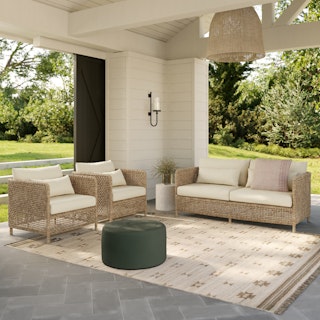 Robbi 67.25" Outdoor Loveseat Set - Dravite Ivory