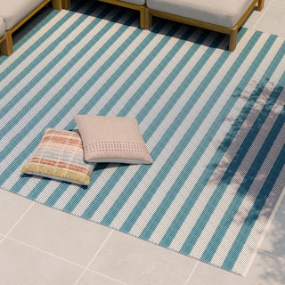 Elroy 9 x 12 Indoor/Outdoor Rug - Blue Stripe