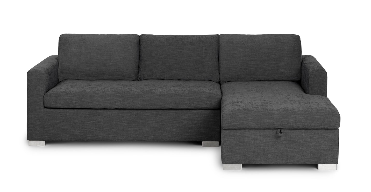 soma twilight gray right sofa bed