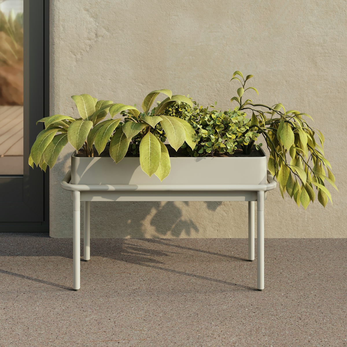 Marais Outdoor Low Planter - Taupe